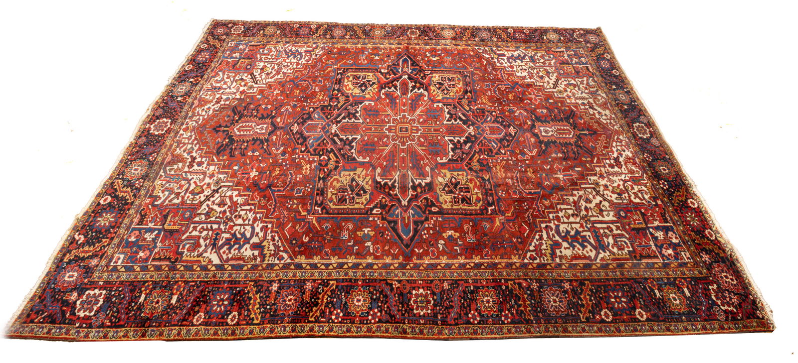 Persian Herez Hand Woven Wool Rug, Ca. 1930, W 11' 1'' L 15' 6'' (1 of 2)