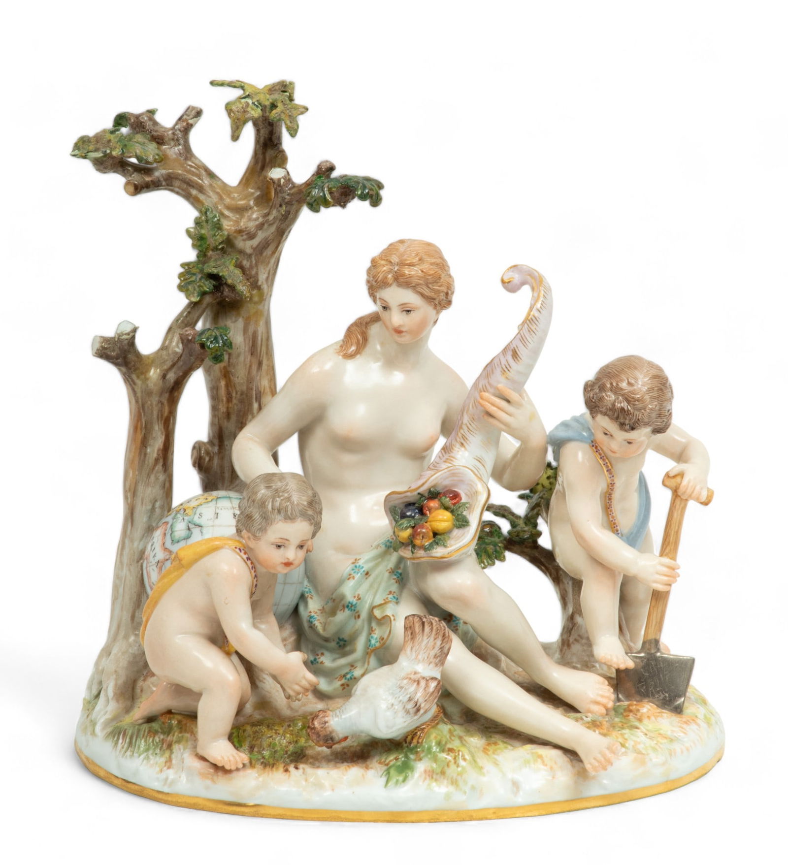 Johann Kaendler (German, 18th C.) for Meissen (German) Porcelain Figural Grouping, Allegory of (1 of 5)
