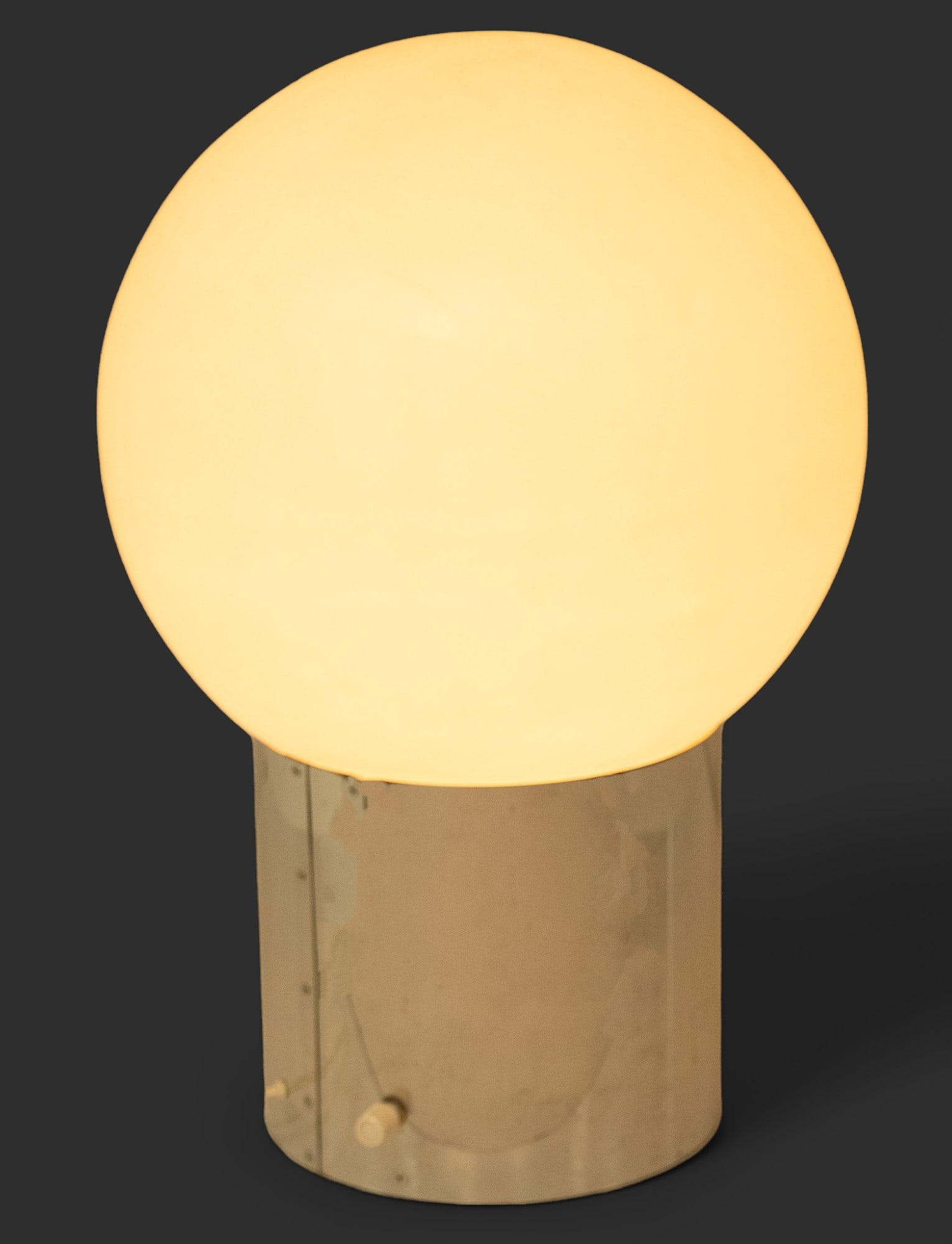 Robert Sonneman (American, B. 1943) Manufactured by George Kovacs Chrome Orb Table Lamp Ca. 1970: Robert Sonneman (American, B. 1943) Manufactured by George Kovacs Chrome Orb Table Lamp Ca. 1970 | Molded plastic orb on chrome base. Makers mark on the underside. Provenance: Property from the Estate