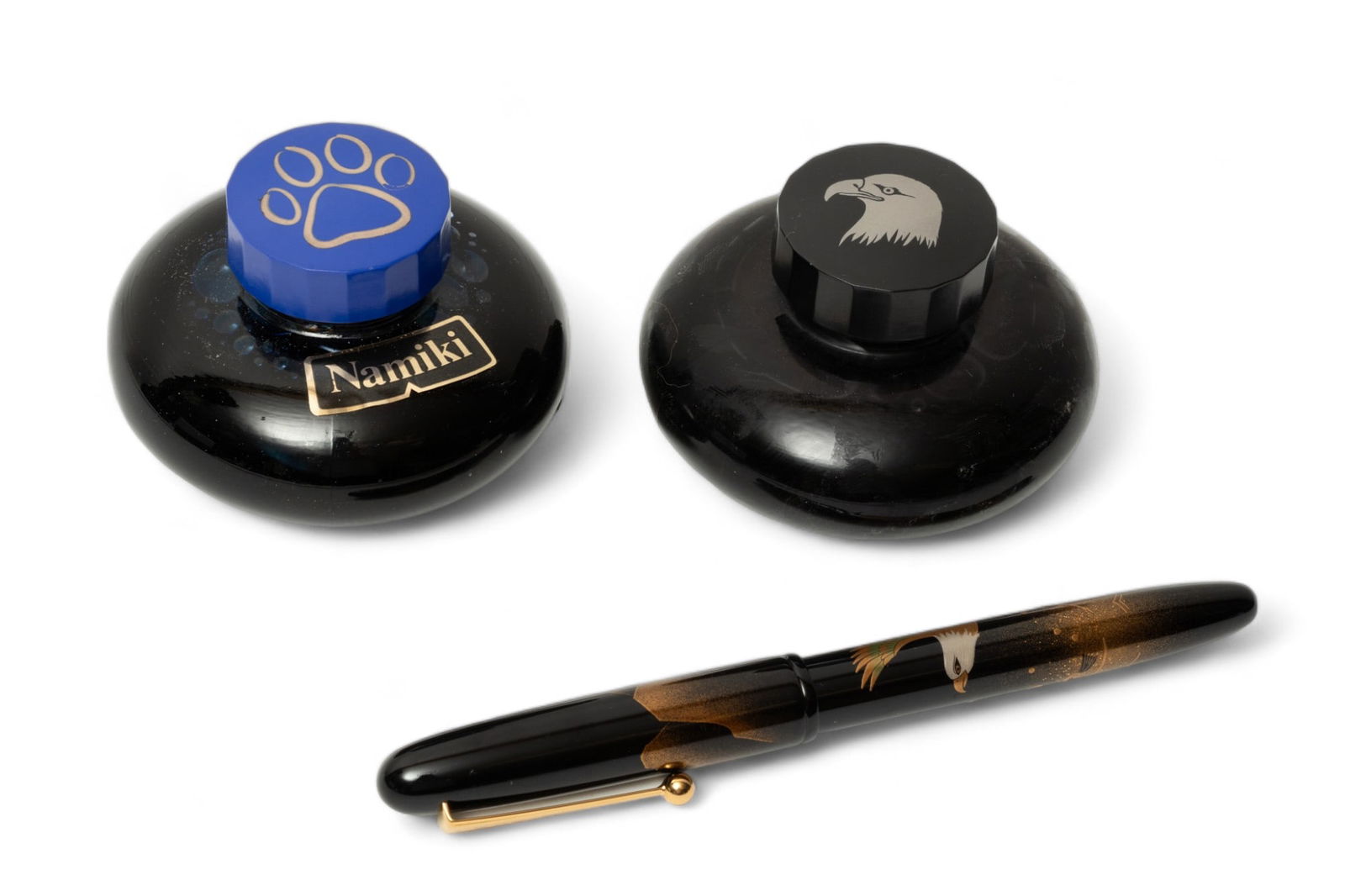 Namiki (Japanese) Enamel, Lacquer 2001, "Bald Eagle Maki-e Limited Edition 700 Fountain Pen", L 5.5" (1 of 9)