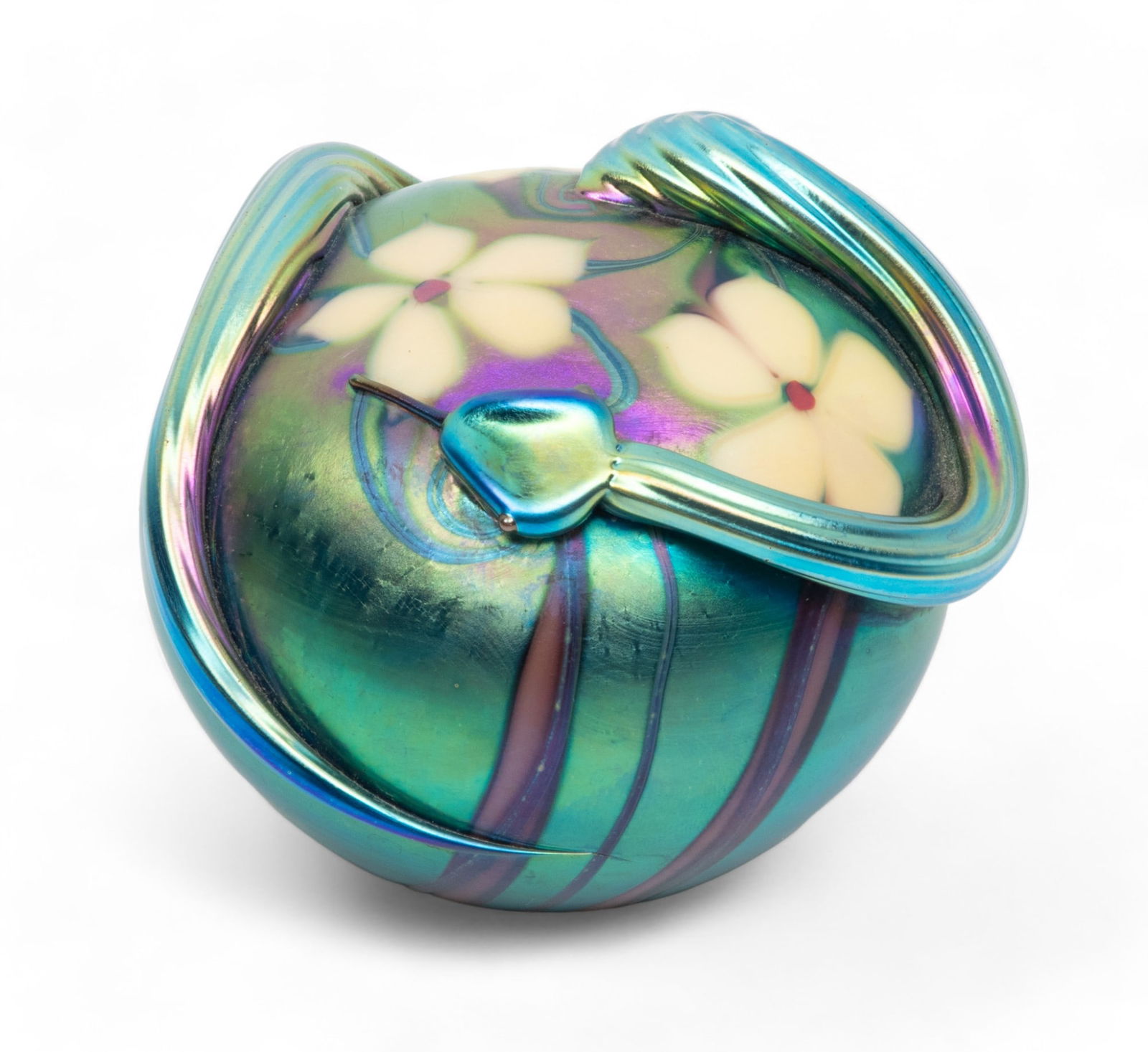 Orient And Flume Blown Art Glass Paper Weight  1976, H 2.5" Dia. 3" 1 pc (1 of 5)