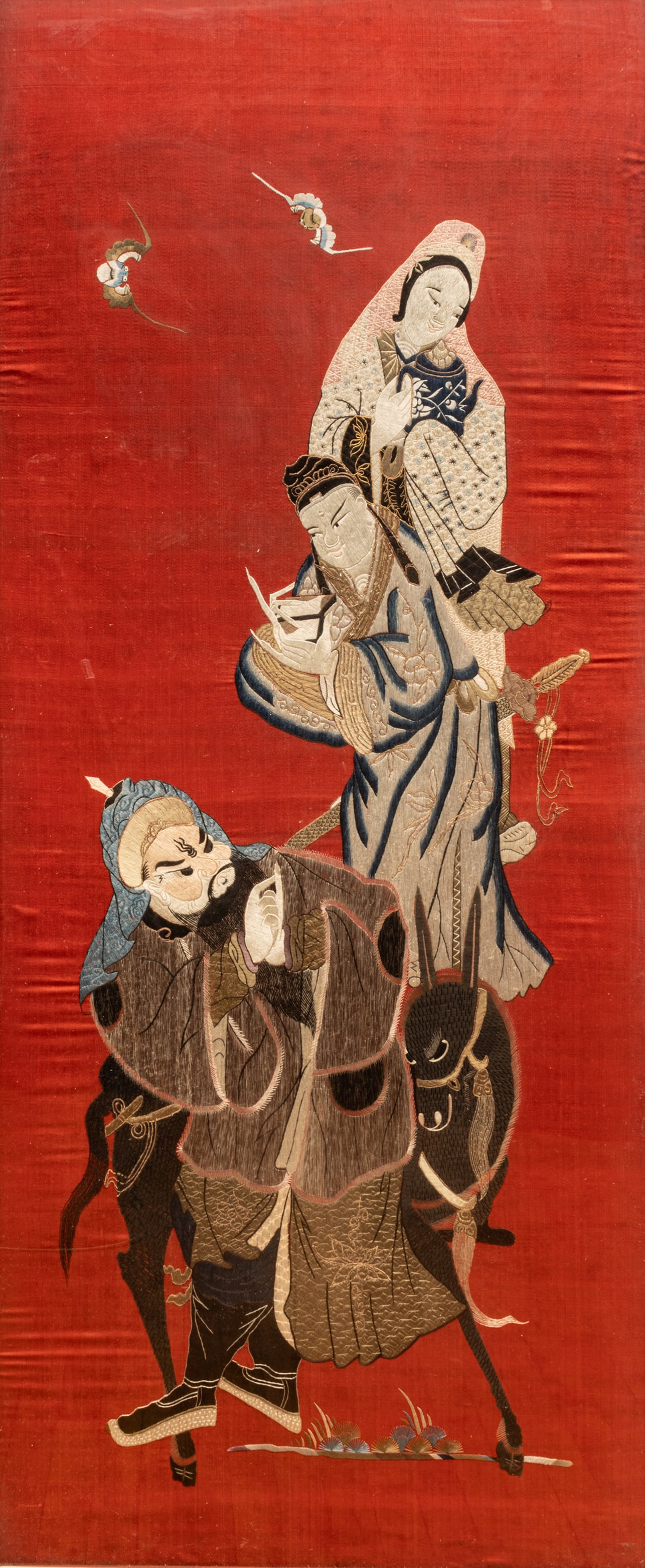 Chinese Silk Woven Textile, Ca. 18th C., H 65" W 27" (1 of 7)