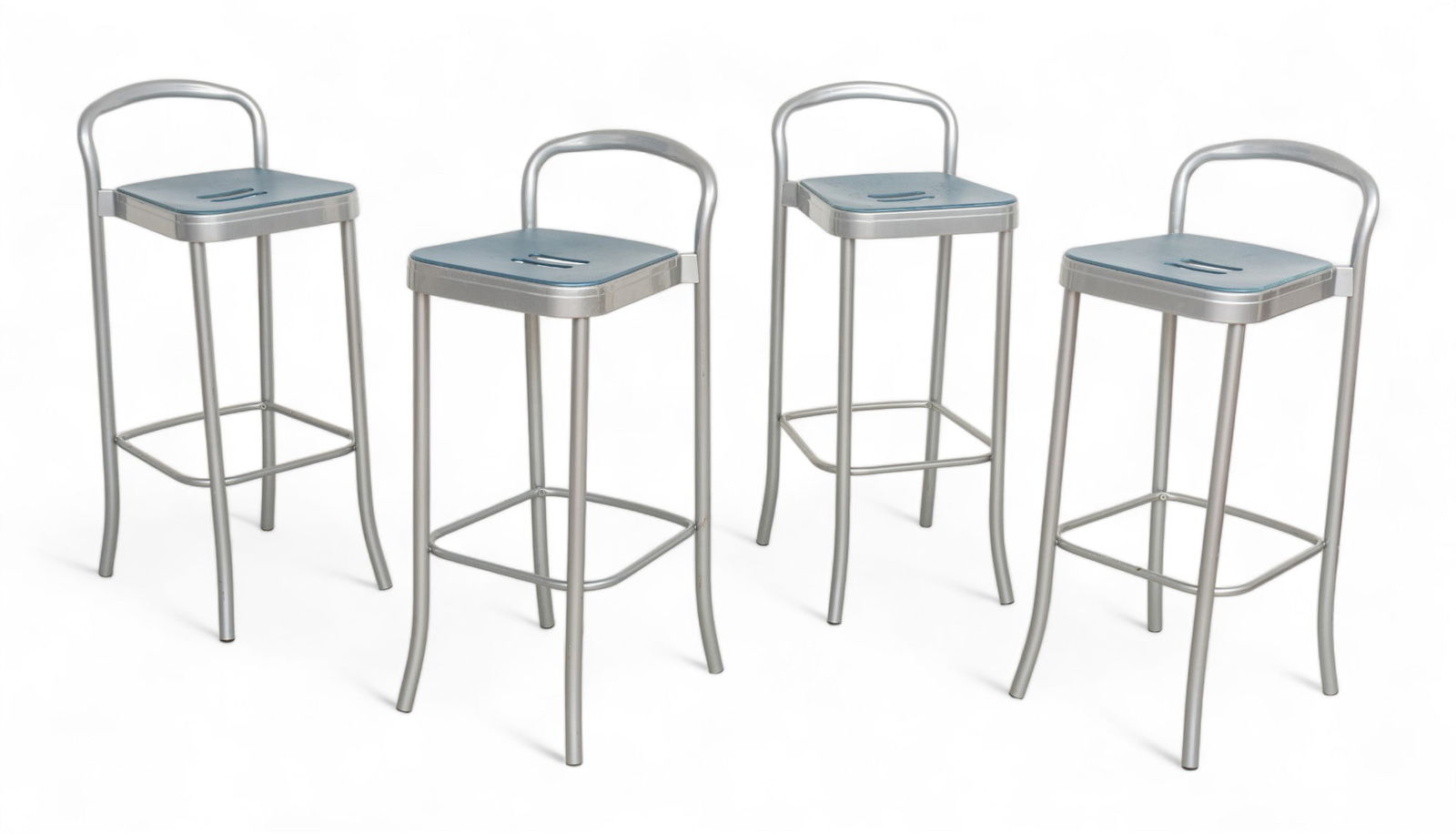 Vico Magistretti for Kartell (Italian) Metal Frame with Molded Plastic Seat Set of Four "Mauna-Kea" (1 of 7)