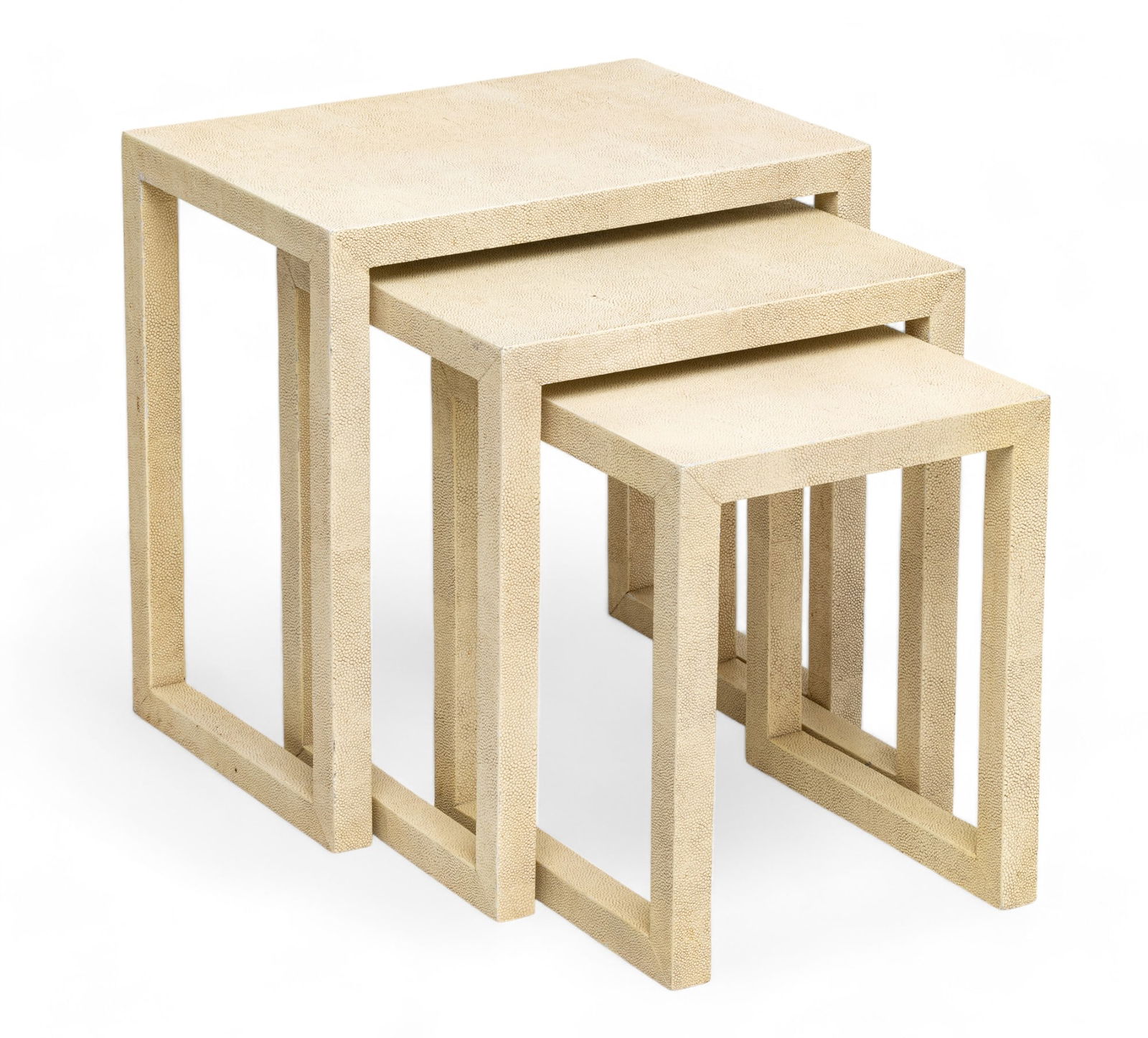 Attributed to Karl Springer (American, 1931-1991) "Nest of Three Shagreen Tables" (1 of 6)