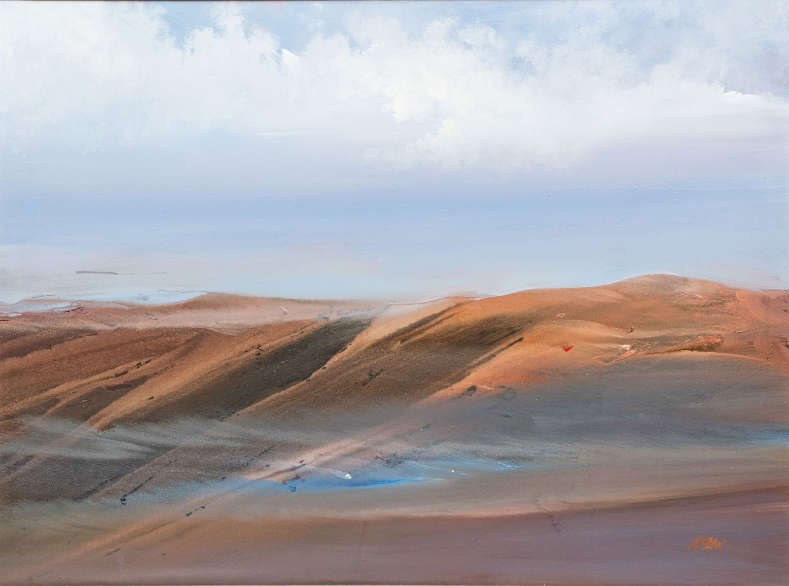 Richard Kozlow (American, 1926-2008) Oil on Canvas Ca. 1988, "Sand Hills, Morocco", H 36" W 48" (1 of 7)