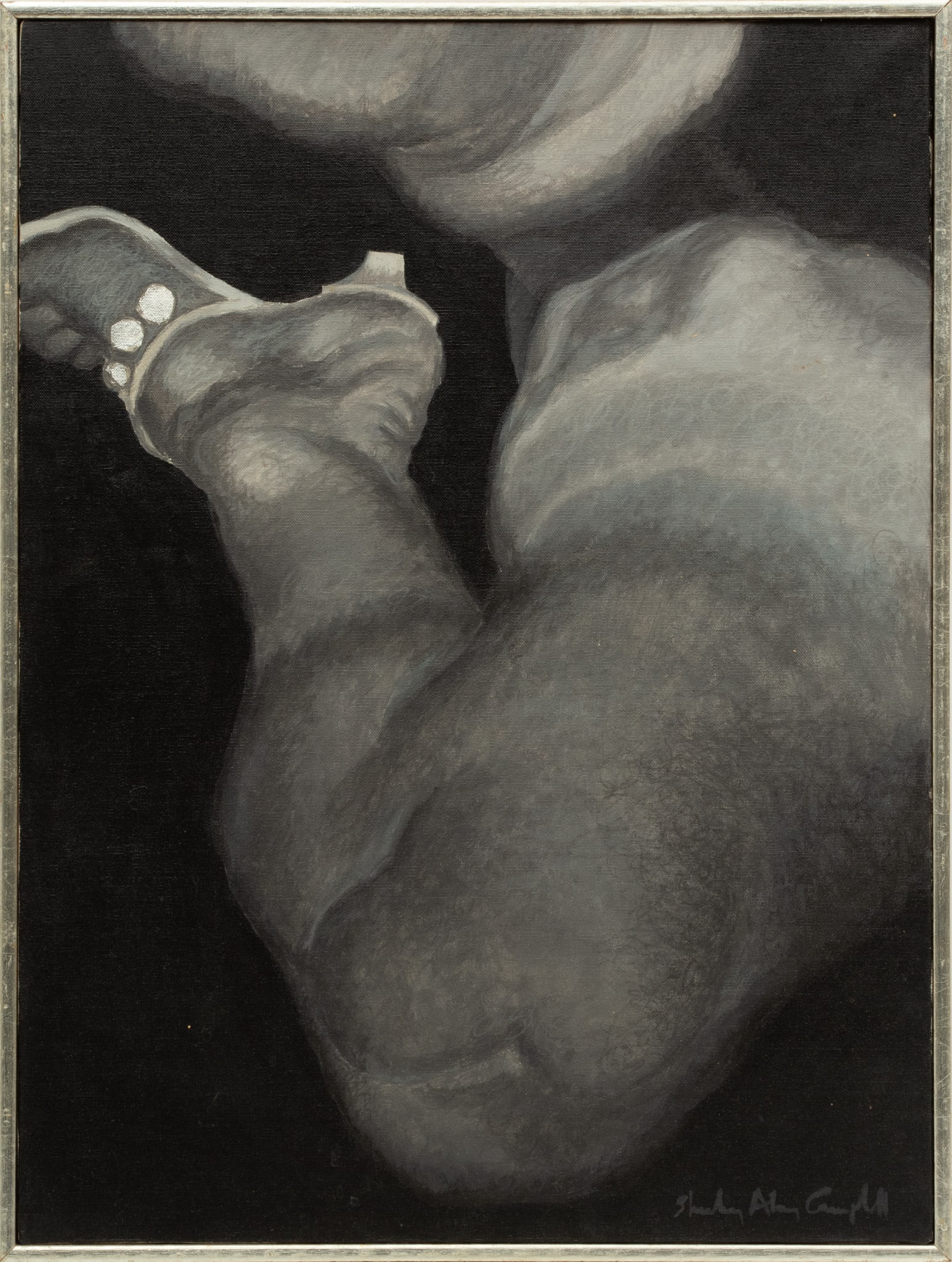 Shirley Aley Campbell (American, 1925-2018) Oil on Canvas, "Figural Study", H 24" W 18": Shirley Aley Campbell (American, 1925-2018) Oil on Canvas, "Figural Study", H 24" W 18" | Signed in the lower right. Study of a female figure. Having a thin wood frame. Provenance: From the Estate of 