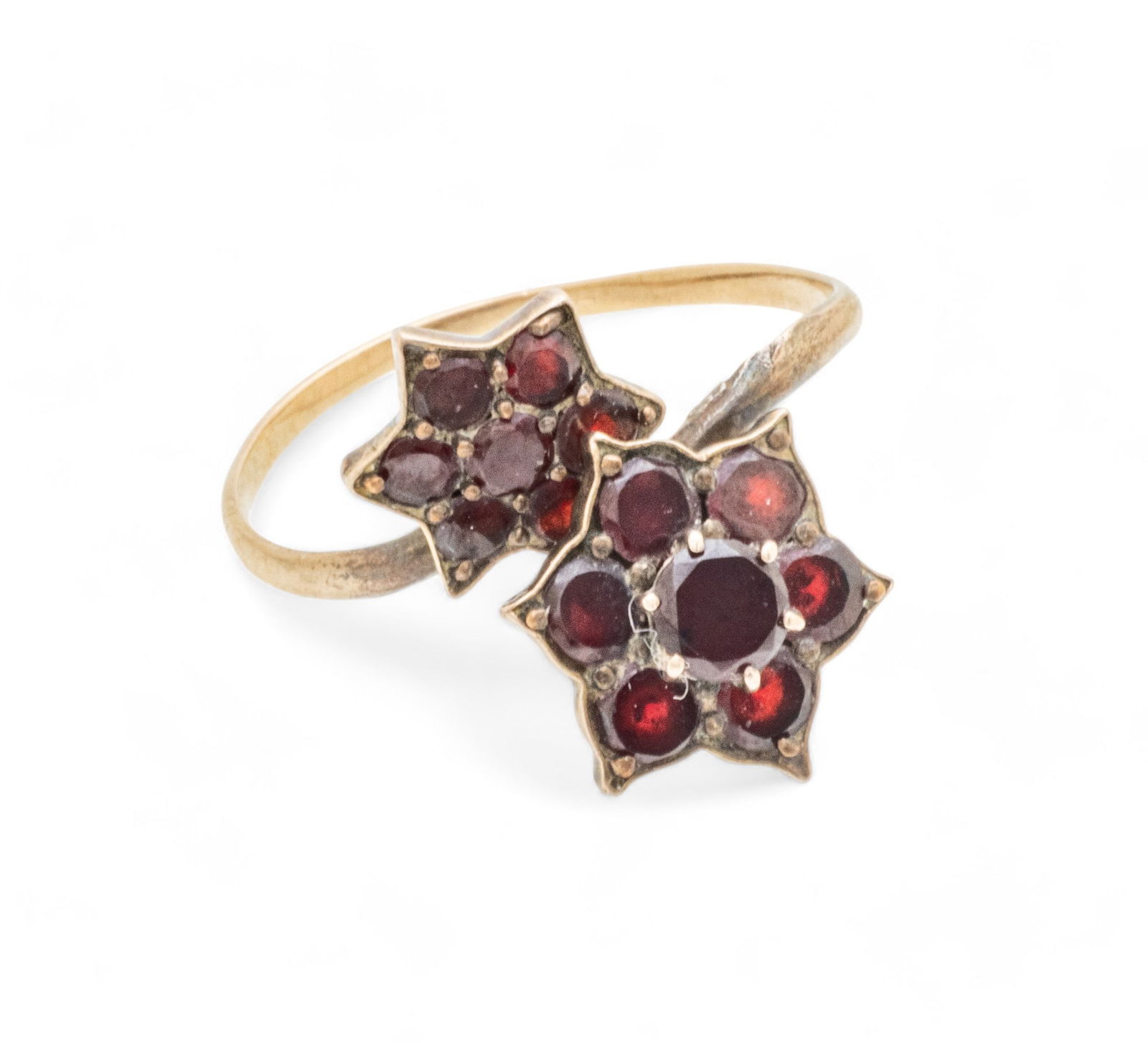 10K Yellow Gold And Garnet Ring, Ca. 1900, 4.6g Size: 8.5 (1 of 6)