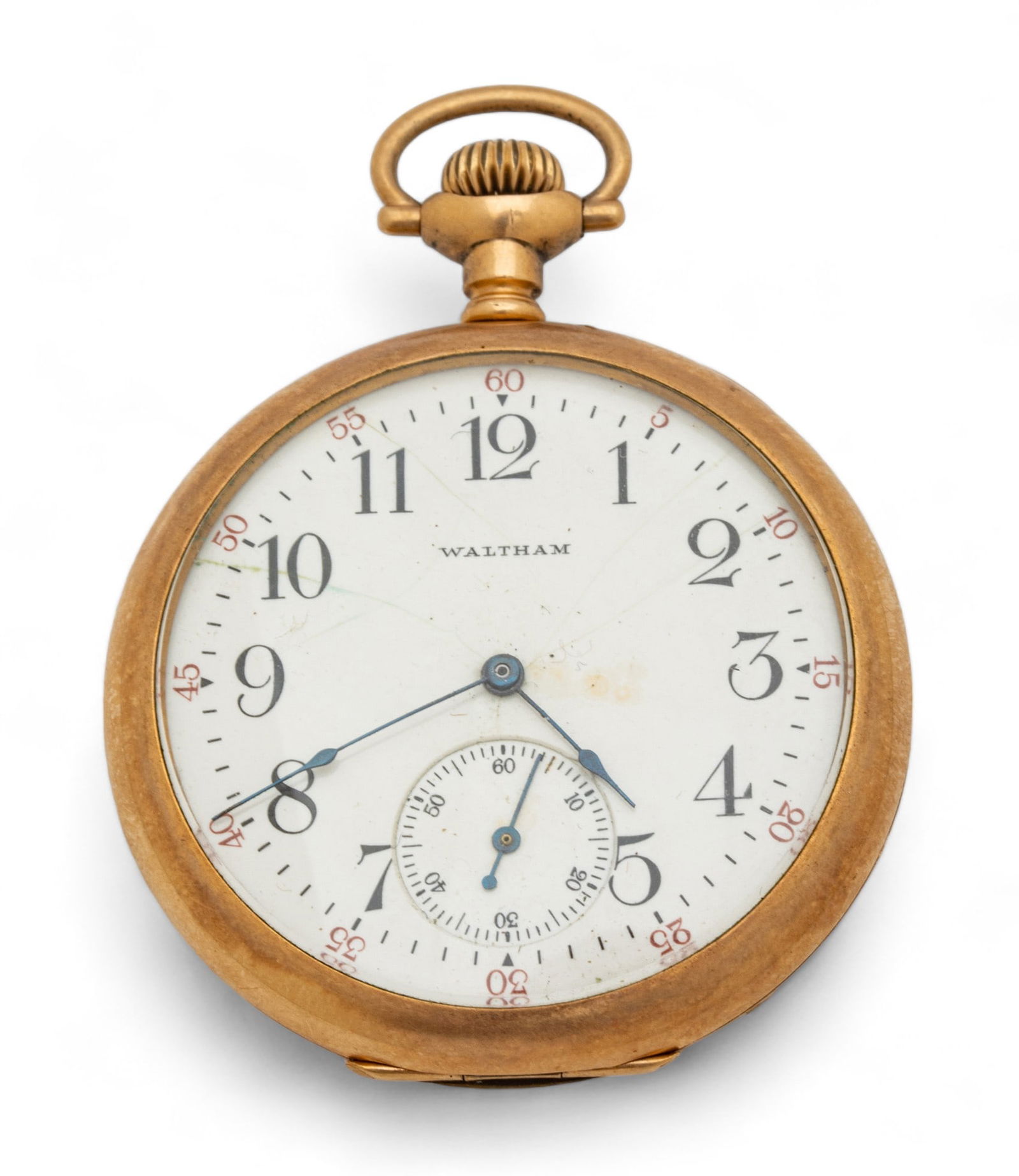 Waltham Watch Company (American) Gold Plated Pocket Watch, Ca. 1900, H 2.5" W 1.75" Depth 0.25" 60g (1 of 6)