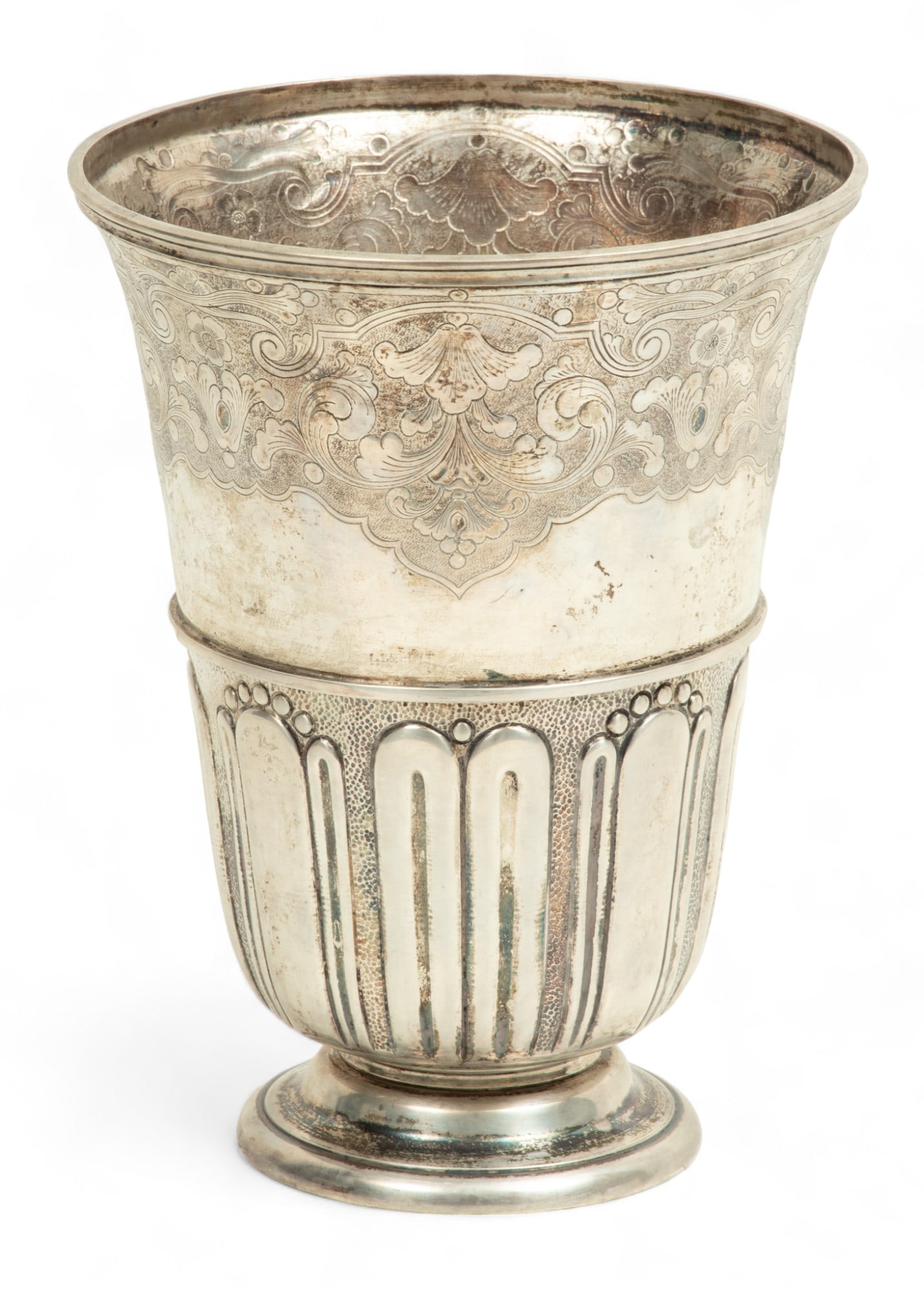 Italian .800 Silver Vase, H 9" Dia. 7" 23.8t oz (1 of 5)