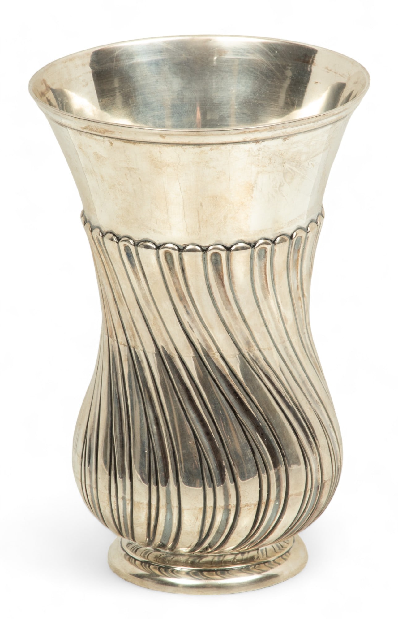 Portuguese 833 Silver Flower Vase Ca. 1930, H 7" Dia. 4.7" 11.2t oz (1 of 4)