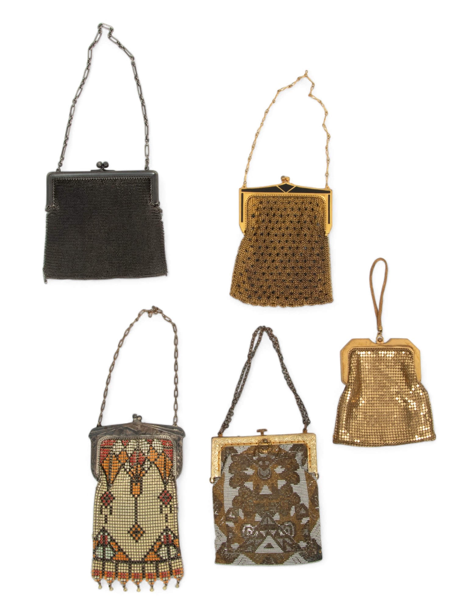 Mesh Evening Purses Ca. 1900, L 4.5" - 7" 5 pcs (1 of 11)