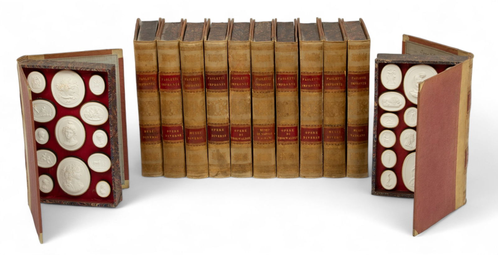 Paoletti Impronte, (Rome) Grand Tour Intaglios, Plaster Medallions, 12 Volumes, Ca. 1840, 369 pcs (1 of 14)