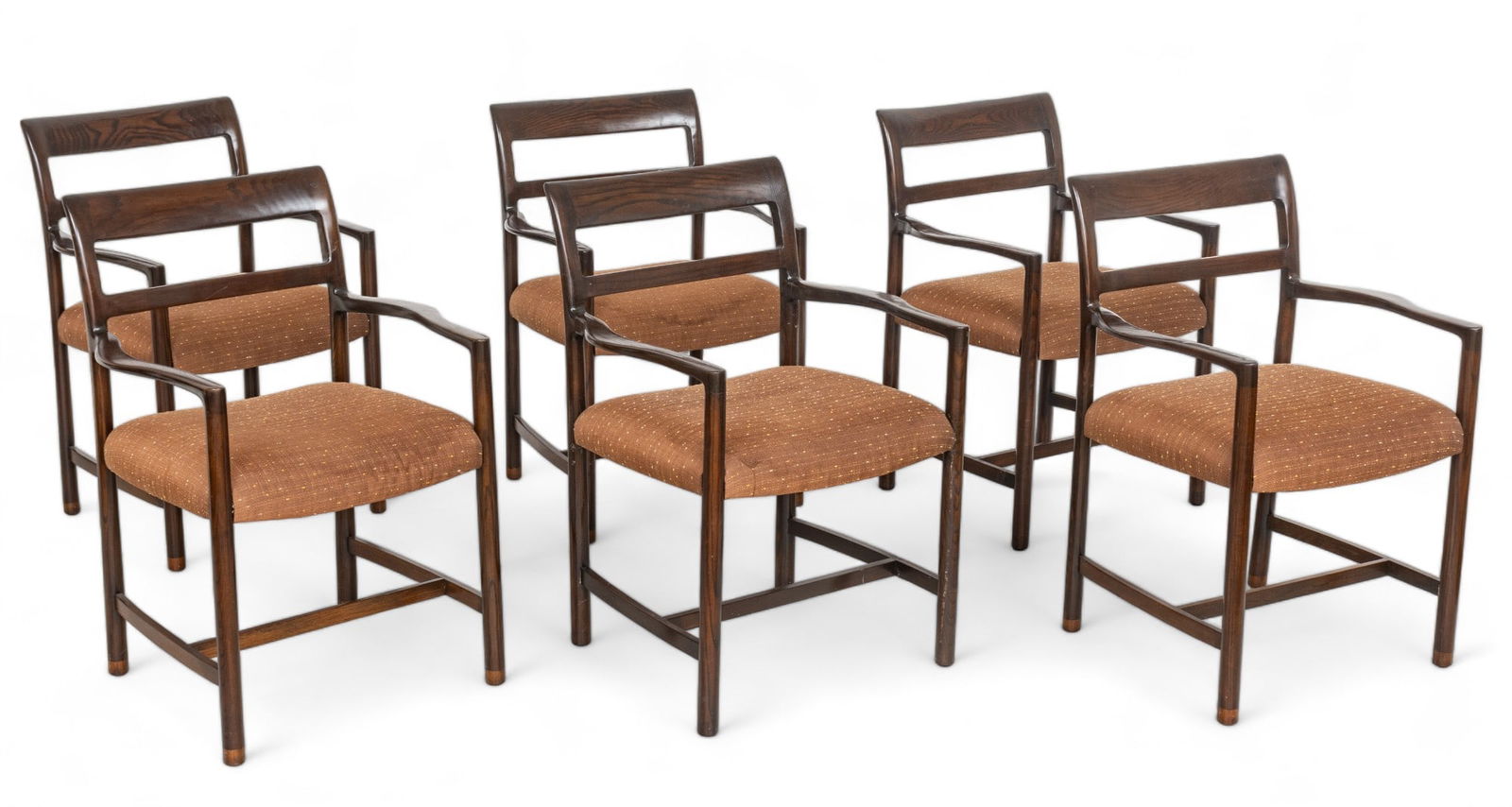 Style of Harvey Probber (American, 1922-2003) Ashwood Arm Chairs, Ca. 1970, H 34" W 24" Depth 19" 6 (1 of 6)
