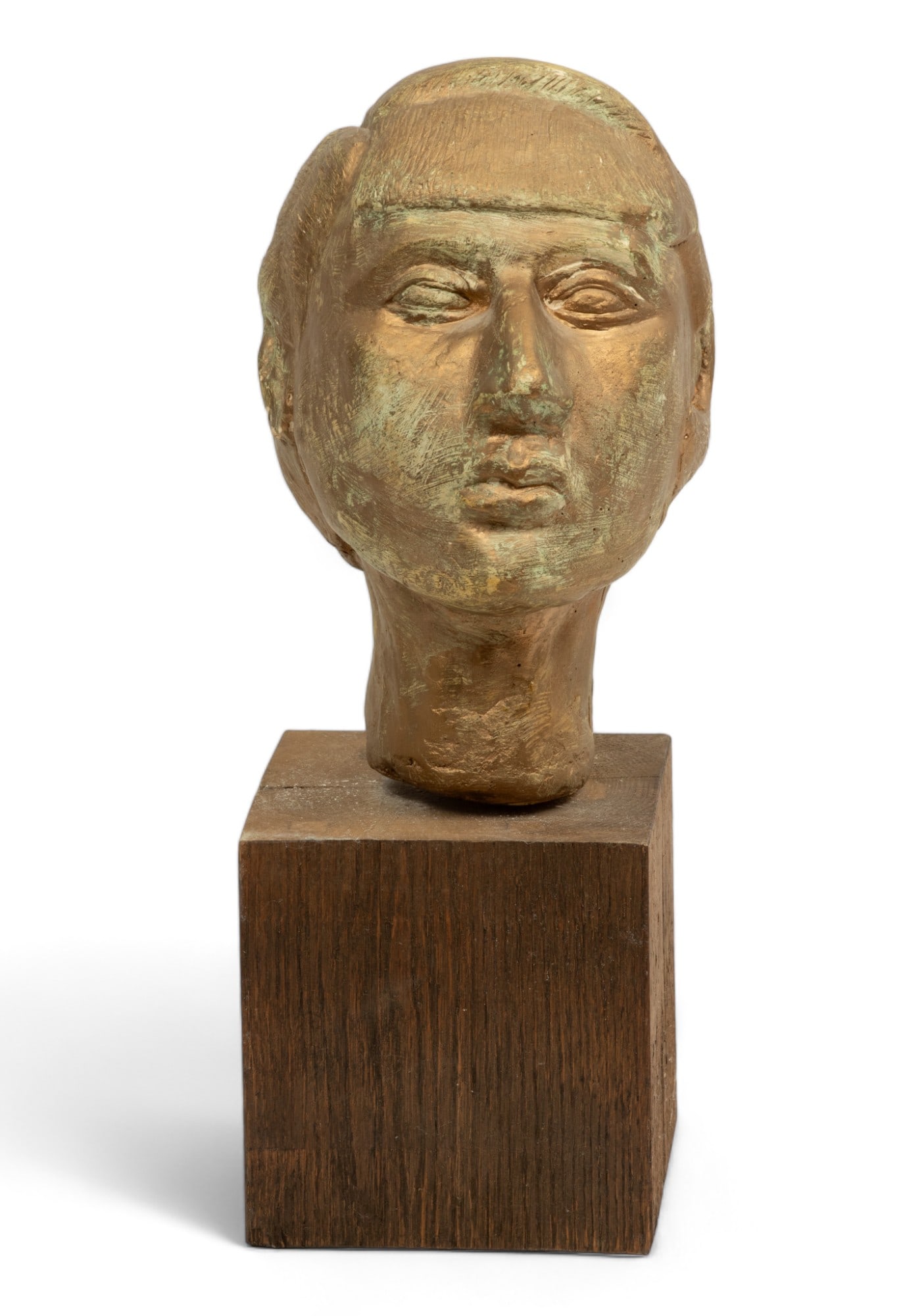 Attributed to Per Palle Storm (Norwegian, 1910-1994) Painted Plaster Sculpture, "Untitled Head", H (1 of 4)