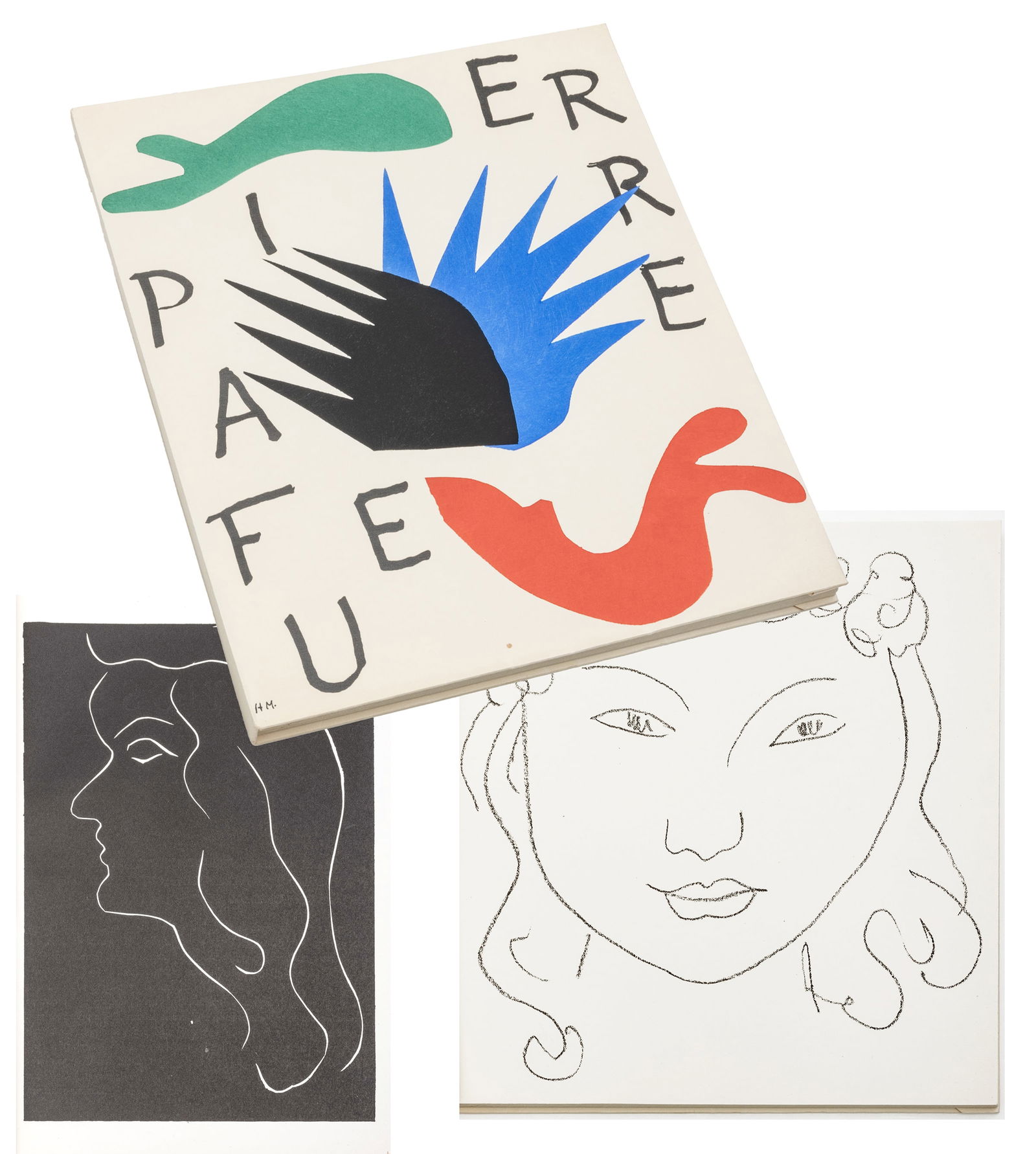 Henri Matisse (French, 1869-1954) Lithograph And Woodcut on Paper 1947, "Pierre a Feu", H 9.5" W (1 of 8)