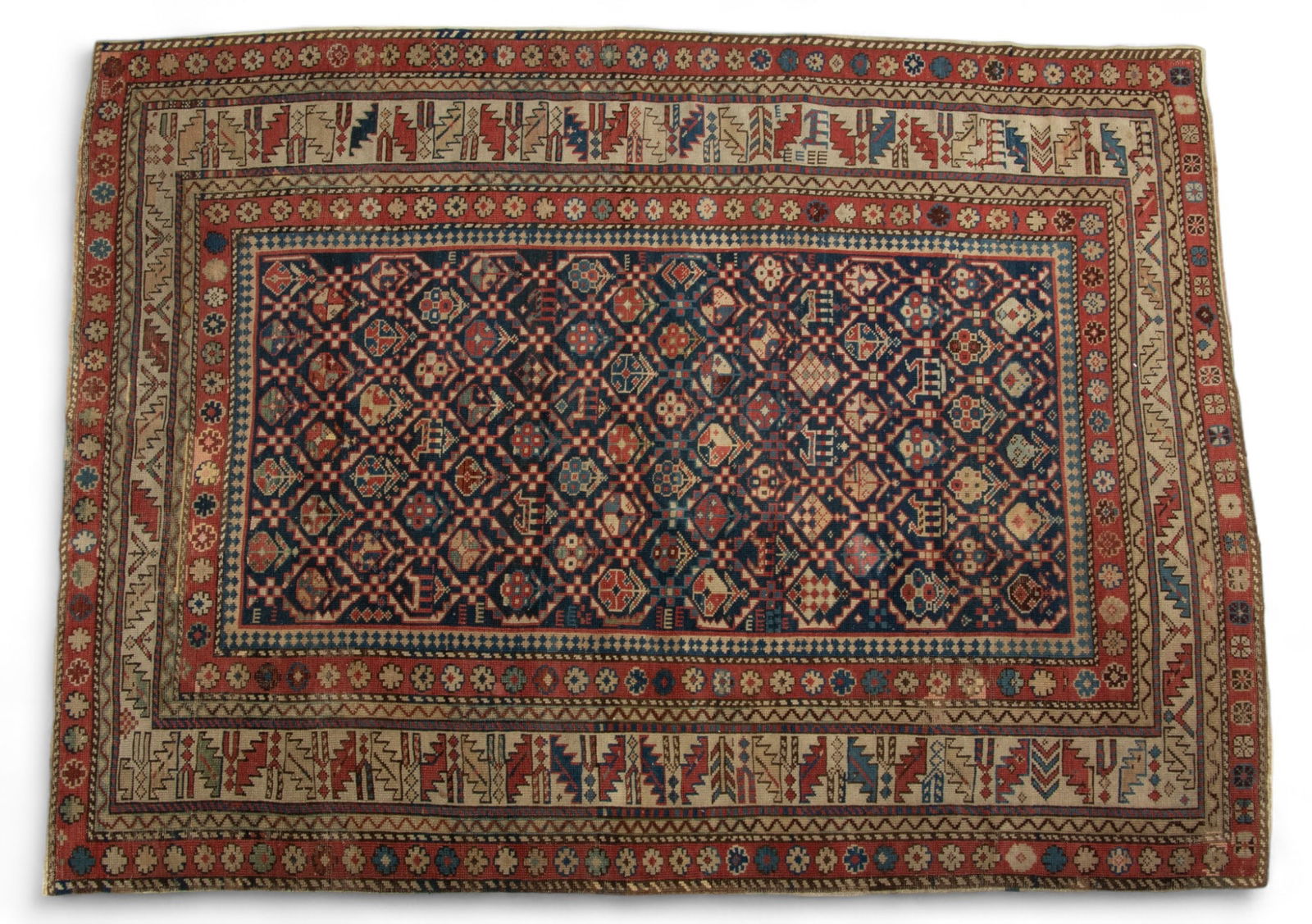Caucasian Dagestan Hand Woven Wool Rug, W 46" L 63" (1 of 4)