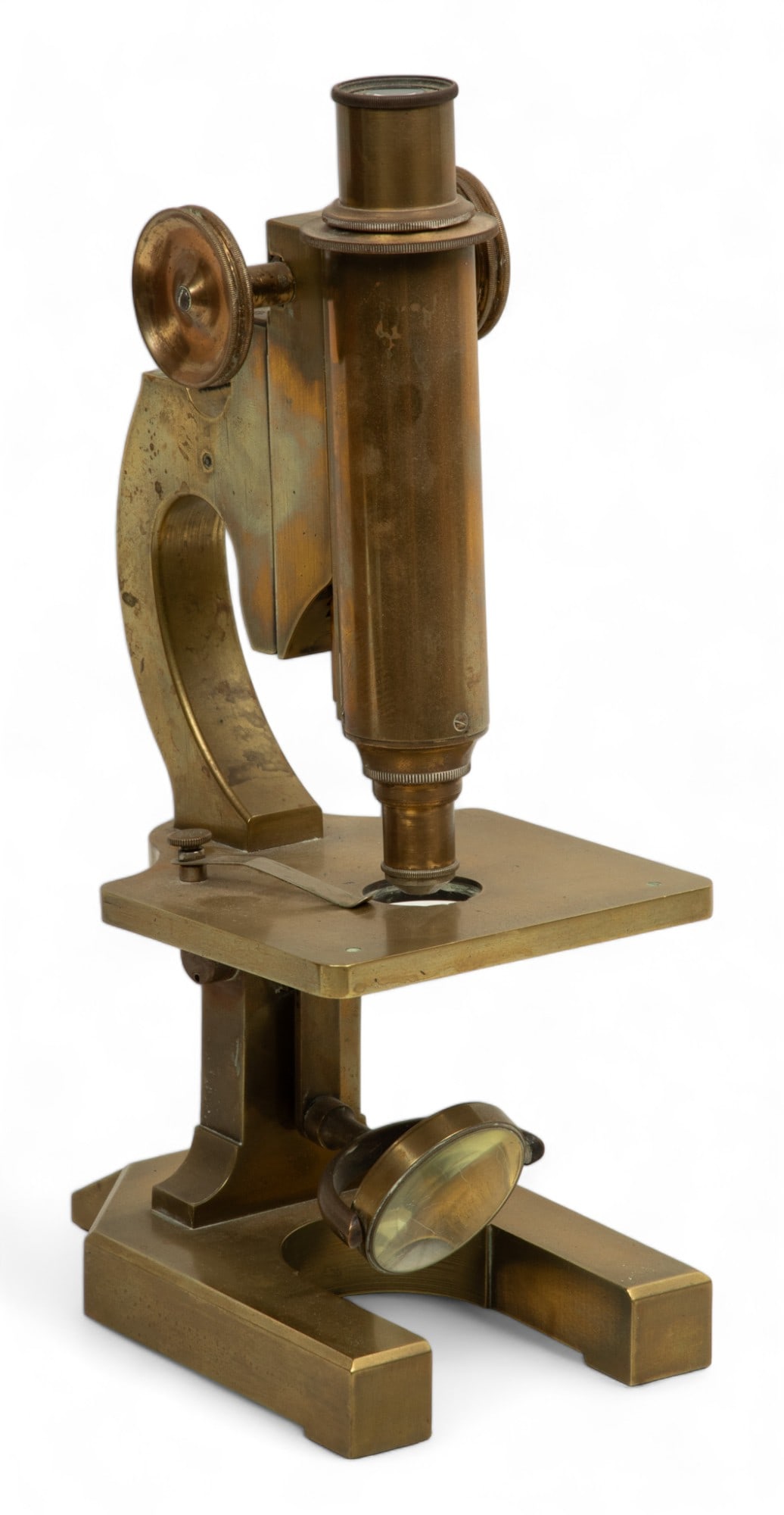 R&J Beck Ltd., London, Brass Monocular Microscope in Case, H 11" (1 of 7)