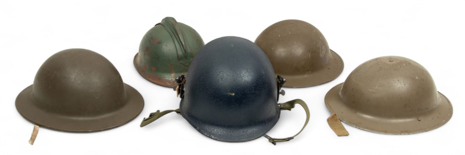 Military Steel Helmets, British, French, American, WW1 - WW2, 5 pcs (1 of 6)