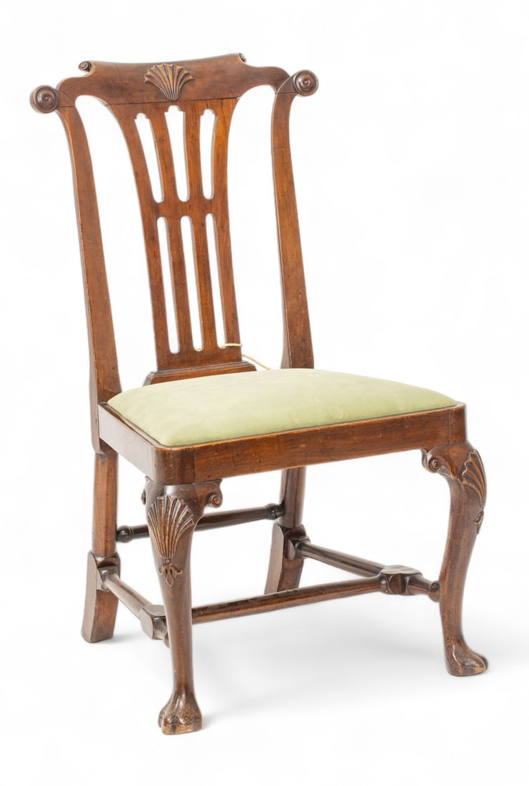 English Queen Anne Mahogany Side Chair, Ca. 1760, H 38" W 22" Depth 18.5" (1 of 14)