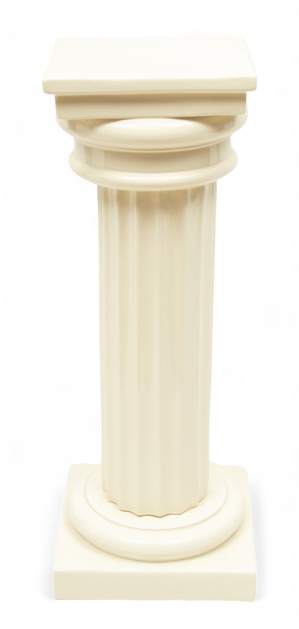 Haeger Potteries (American) Modern White Glazed Ceramic Pedestal, Ca. 1960, H 35" W 12" Depth 12" (1 of 3)