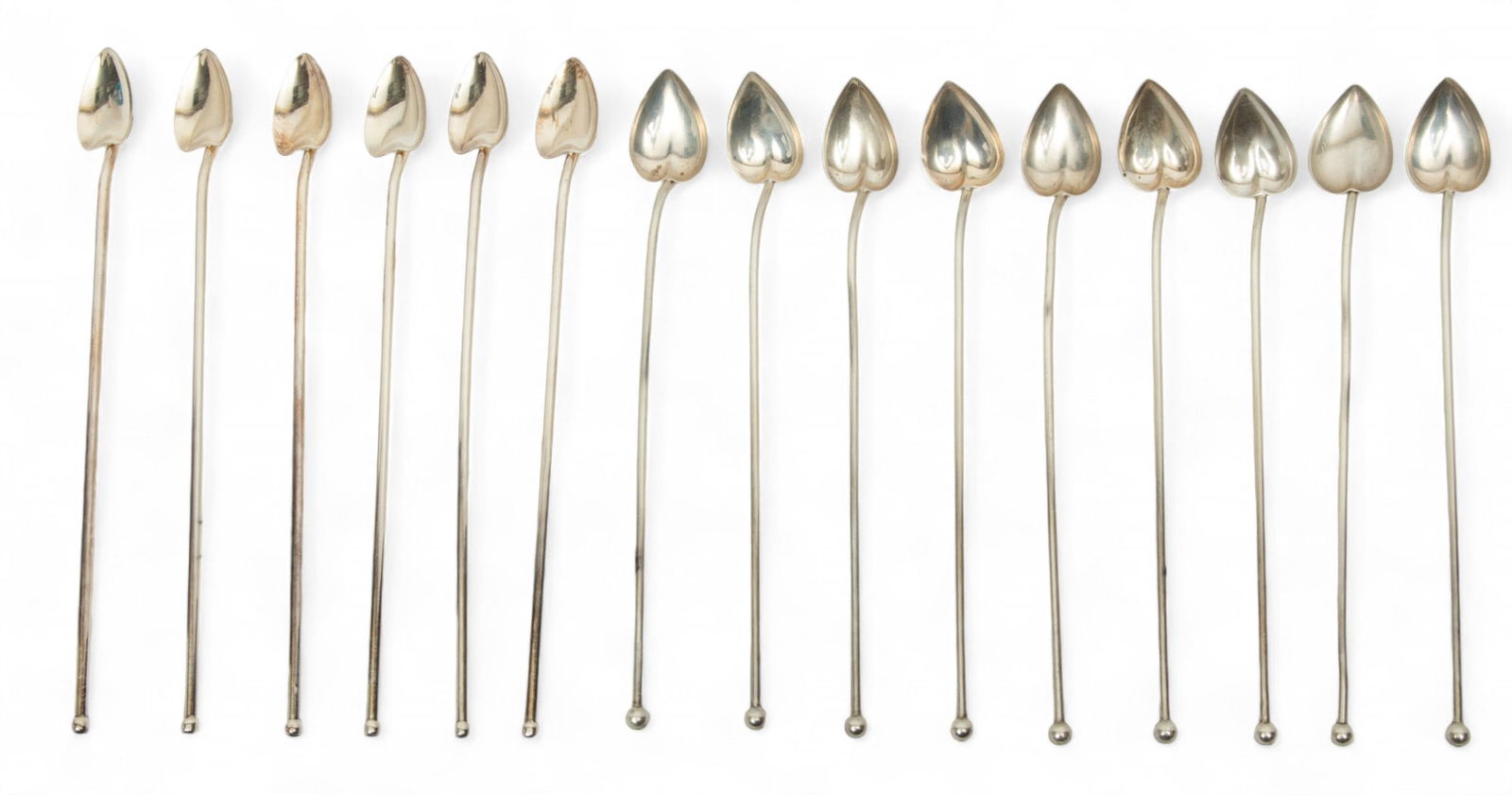 Watson Company (American) Sterling Silver Mint Julep Straw Spoons (9), Ca. 1920, Plus Six Unmarked (1 of 2)
