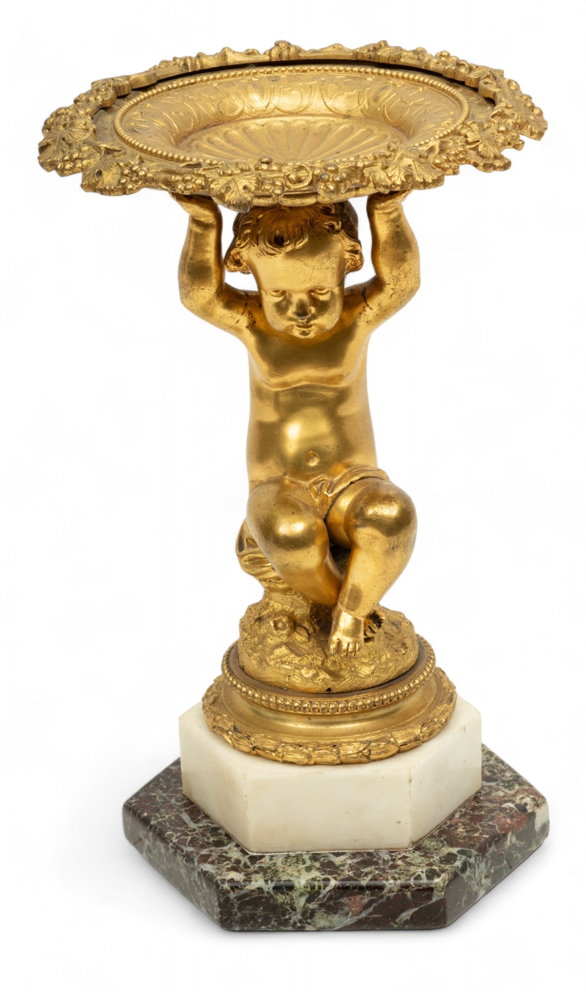 French Empire Style Doré Bronze Tazza, Ca. 1800, H 10.75" Dia. 6.5" (1 of 4)