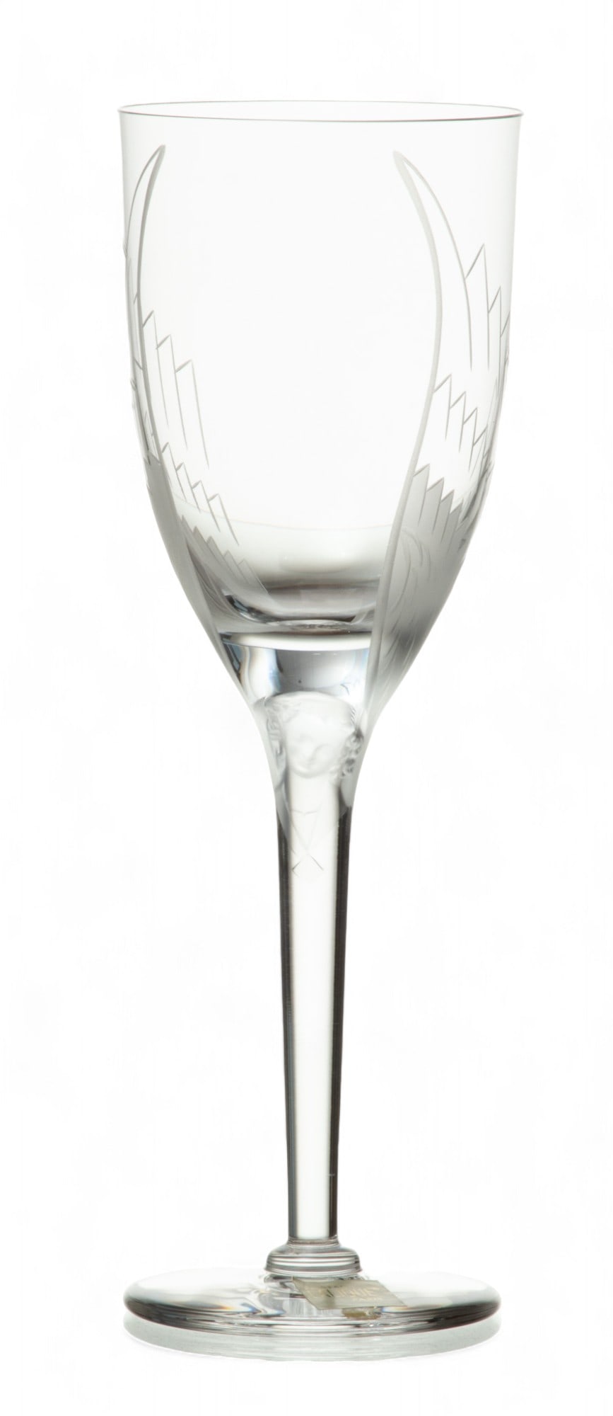 Lalique (French) 'Ange' Crystal Fluted Champagne, H 8" Dia. 2.7" 1 pc (1 of 7)