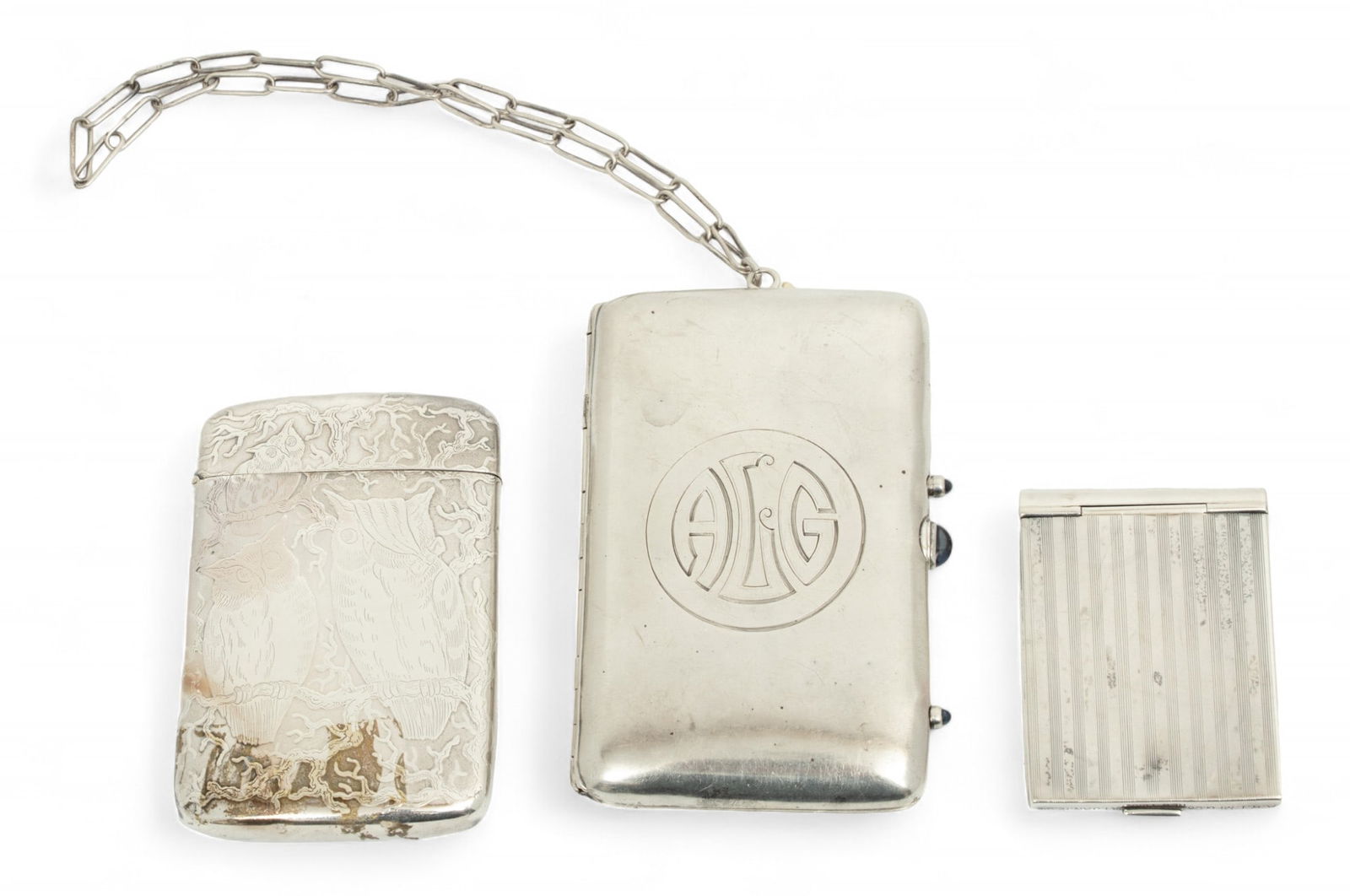 Sterling Silver Purse, Match Safes (2) Ca. 1900, 6.5t oz 3 pcs (1 of 3)