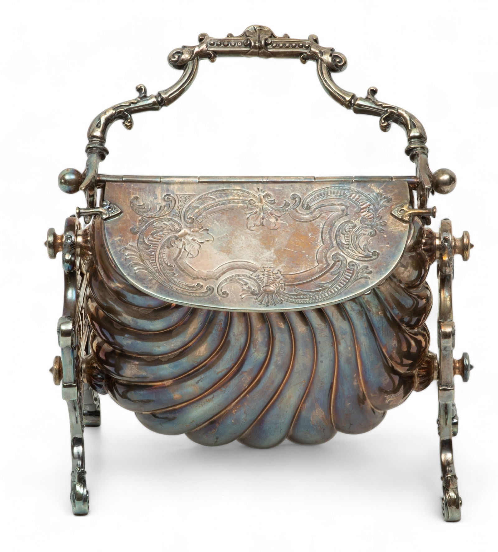 Lee & Wigfull (Sheffield, England) Silver Plate Biscuit Box, Ca. 1890, H 7" W 8.5" Depth 5" (1 of 10)