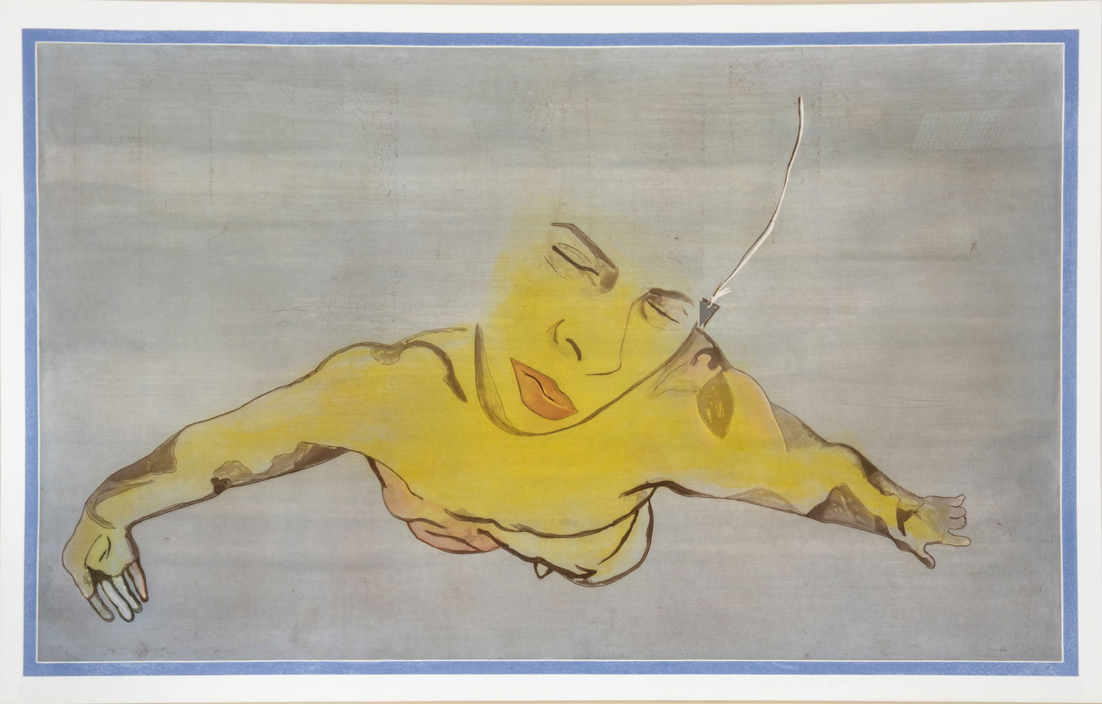 Francesco Clemente (Italian B.1952) Etching, Aquatint in Colors with Silver Collage, on Fabriano: Francesco Clemente (Italian B.1952) Etching, Aquatint in Colors with Silver Collage, on Fabriano Rosaspina Paper 1987 H 40.7 W 66.5 Semen | Signed in Pencil And Numbered 11/55 (There Were Also 16 Arti