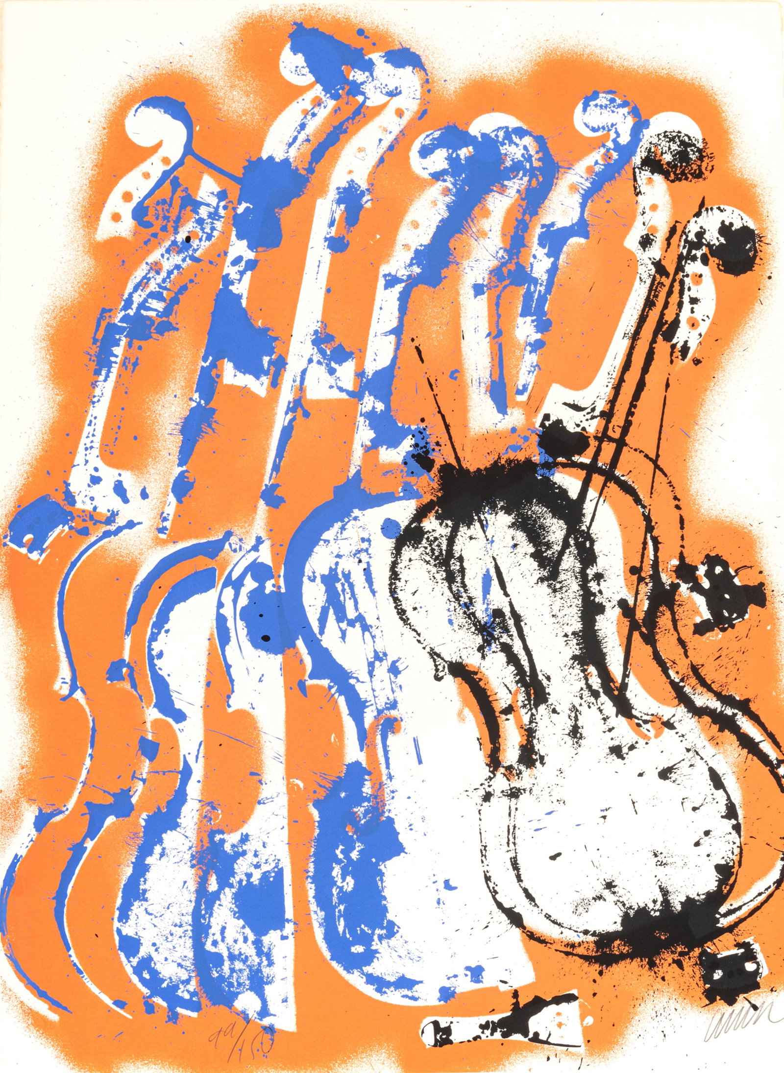 Arman (American/French, 1928-2005) Screenprint in Colors on Paper, 1979, "Parade", H 30" W 22.25": Arman (American/French, 1928-2005) Screenprint in Colors on Paper, 1979, "Parade", H 30" W 22.25" | Signed in pencil lower right and numbered 99/150, the full sheet, unframed. Provenance: London Arts 