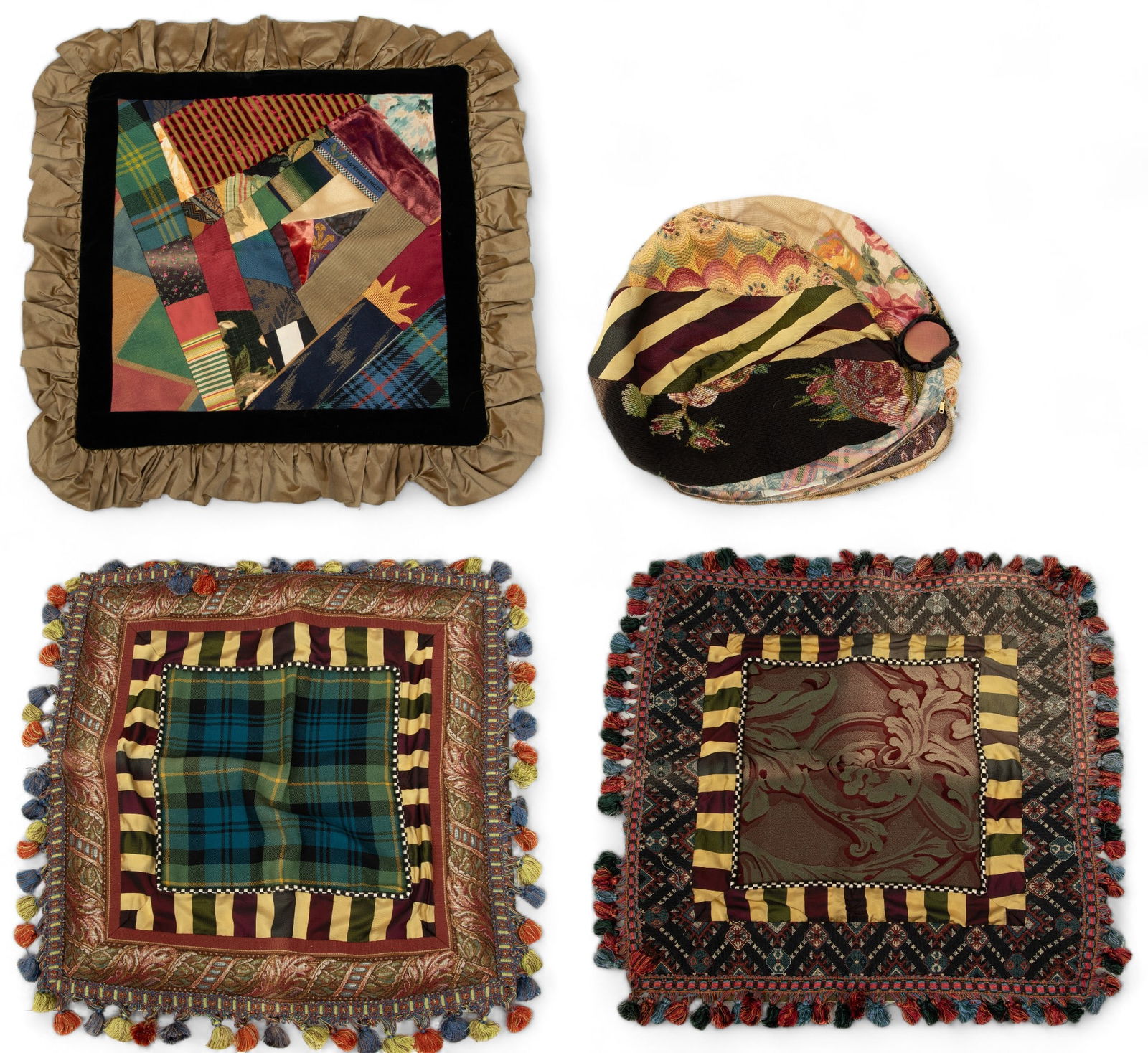 Victoria & Richard, MacKenzie-Childs (American) Pillow Shams, Ca. 1990, H 21" W 21" (1 of 15)