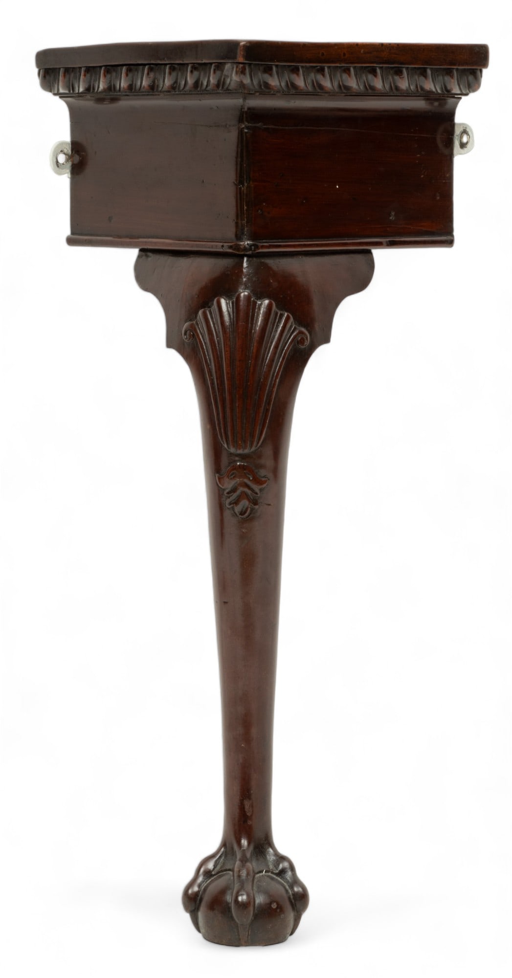 English Chippendale Mahogany Corner Table, Ca. 18th C., H 27" W 10" L 10" (1 of 3)