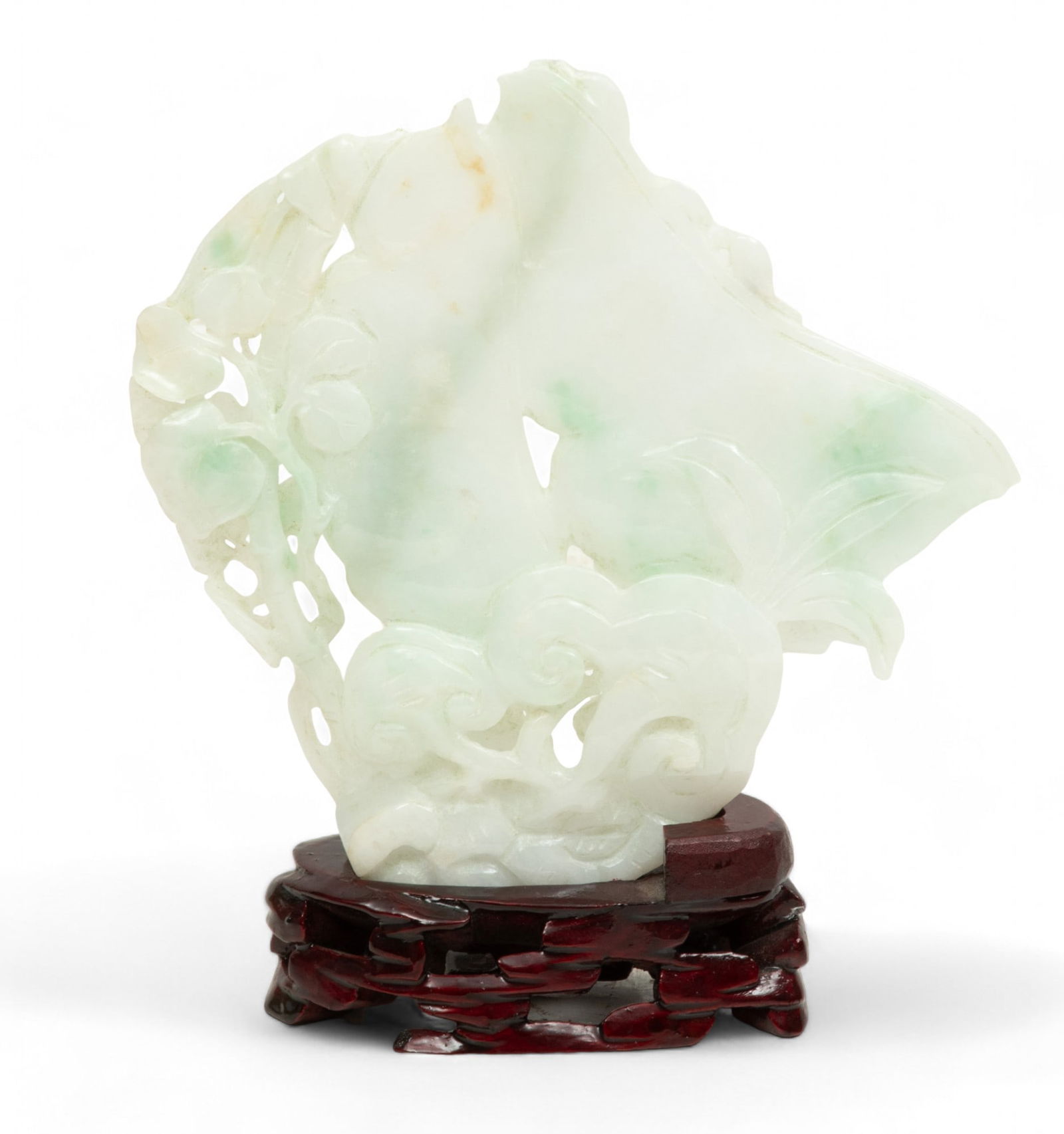 Chinese Carved Jade Sculpture, Rabbits And Persimmons, H 5" W 5.5" (1 of 8)