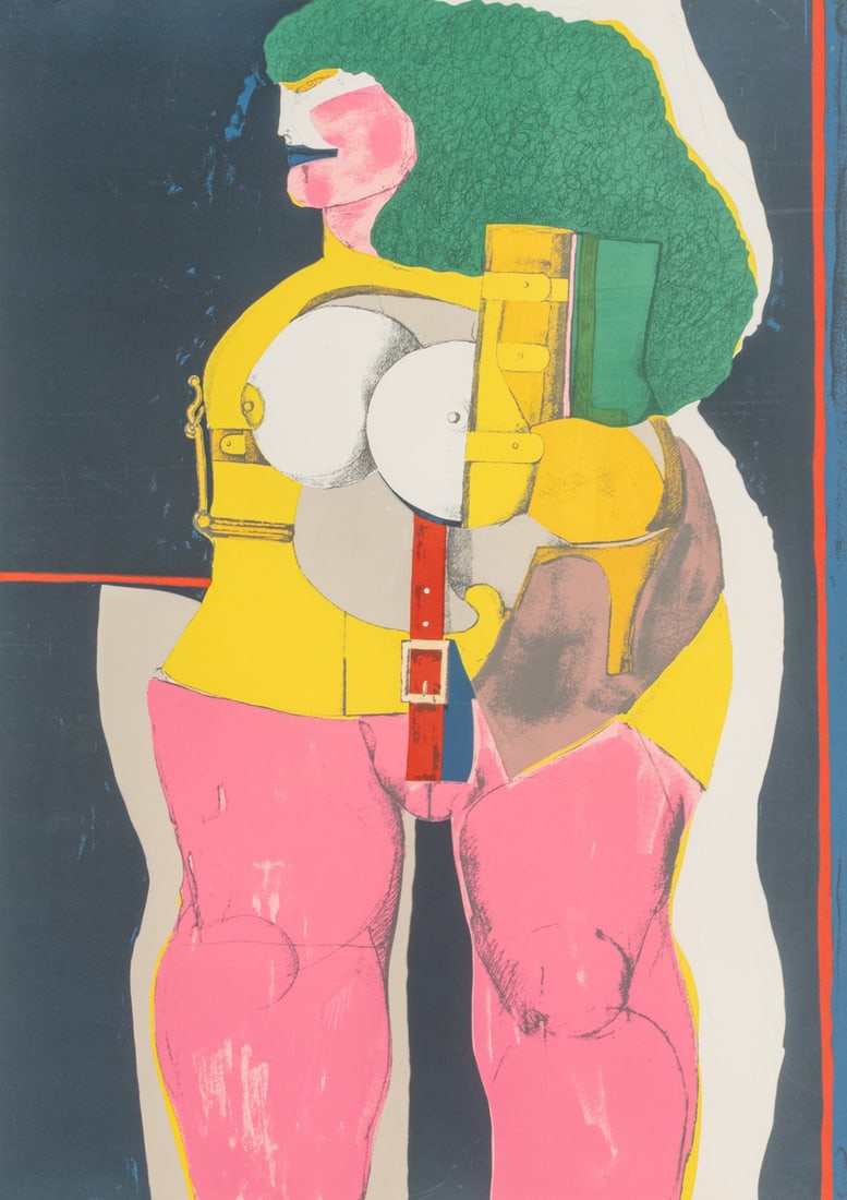 Richard Linder (American/German, 1901-1978) Lithograph in Colors on Wove Paper, 1971, "Fetish (1 of 6)