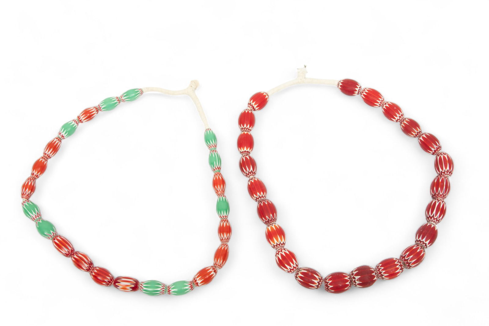 Venetian (Produced), African (Assembled) Chevron Trade Glass Bead (6 Layer) Ceremonial Necklaces, L (1 of 5)