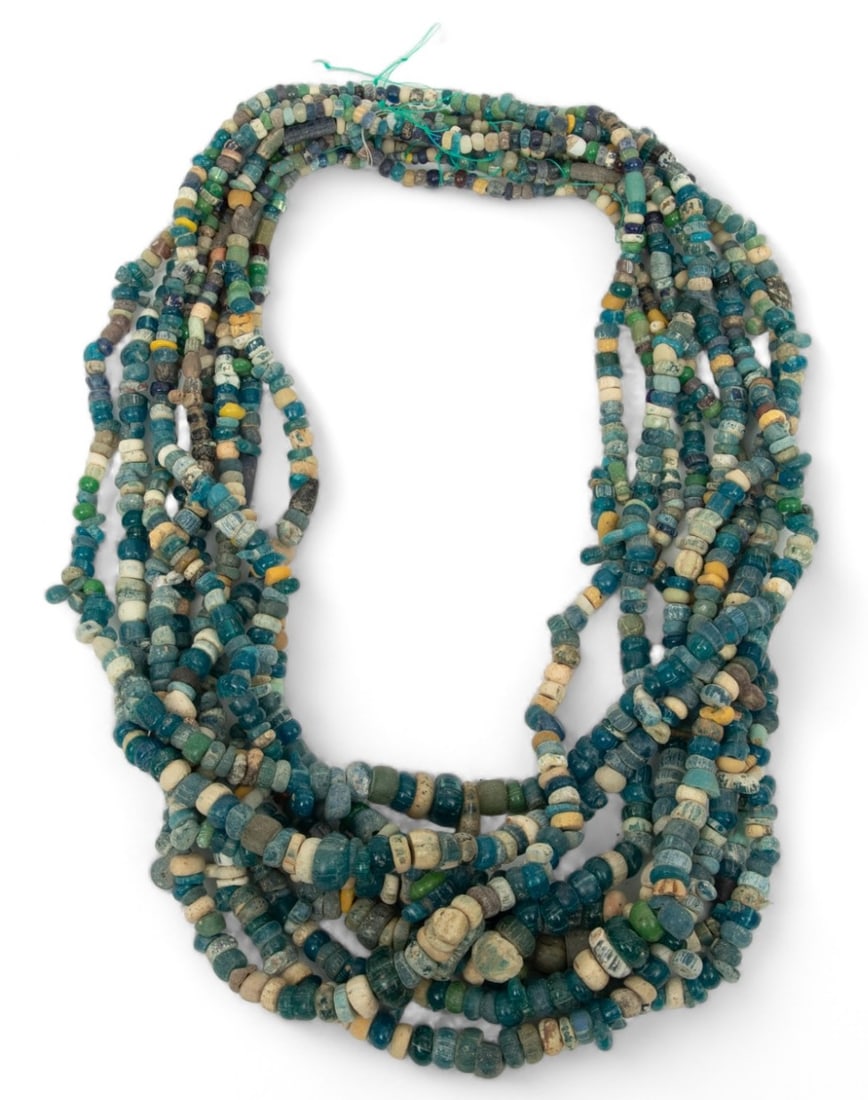 African Glass Trade Bead Necklaces, L 23" 340g 9 pcs (1 of 3)