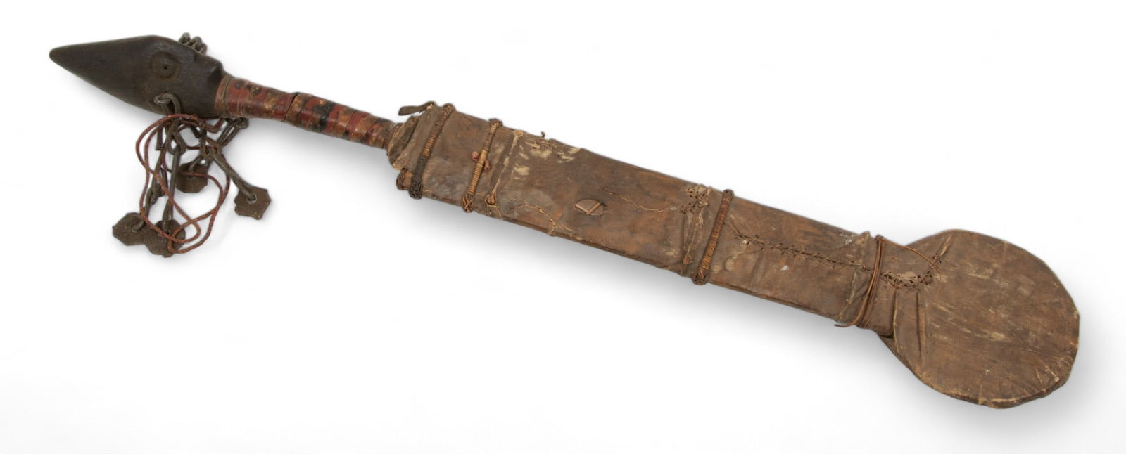Yaka Peoples, Democratic Republic of Congo, Sword And Sheath, Ca. 19th C., W 5" L 29" 2 pcs (1 of 4)