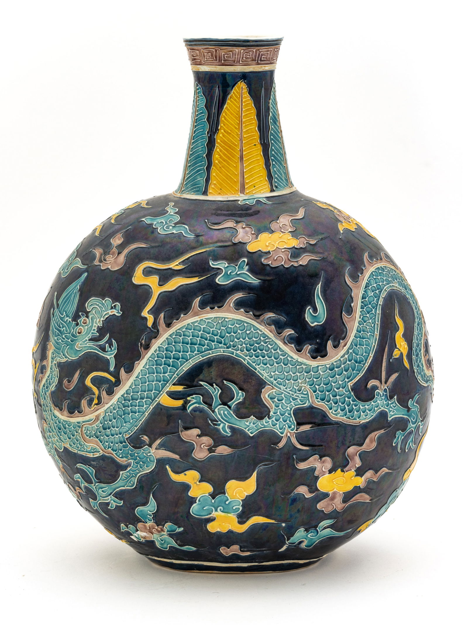 Chinese Polychrome Porcelain Vase, H 18'' Dia. 13'' (1 of 6)