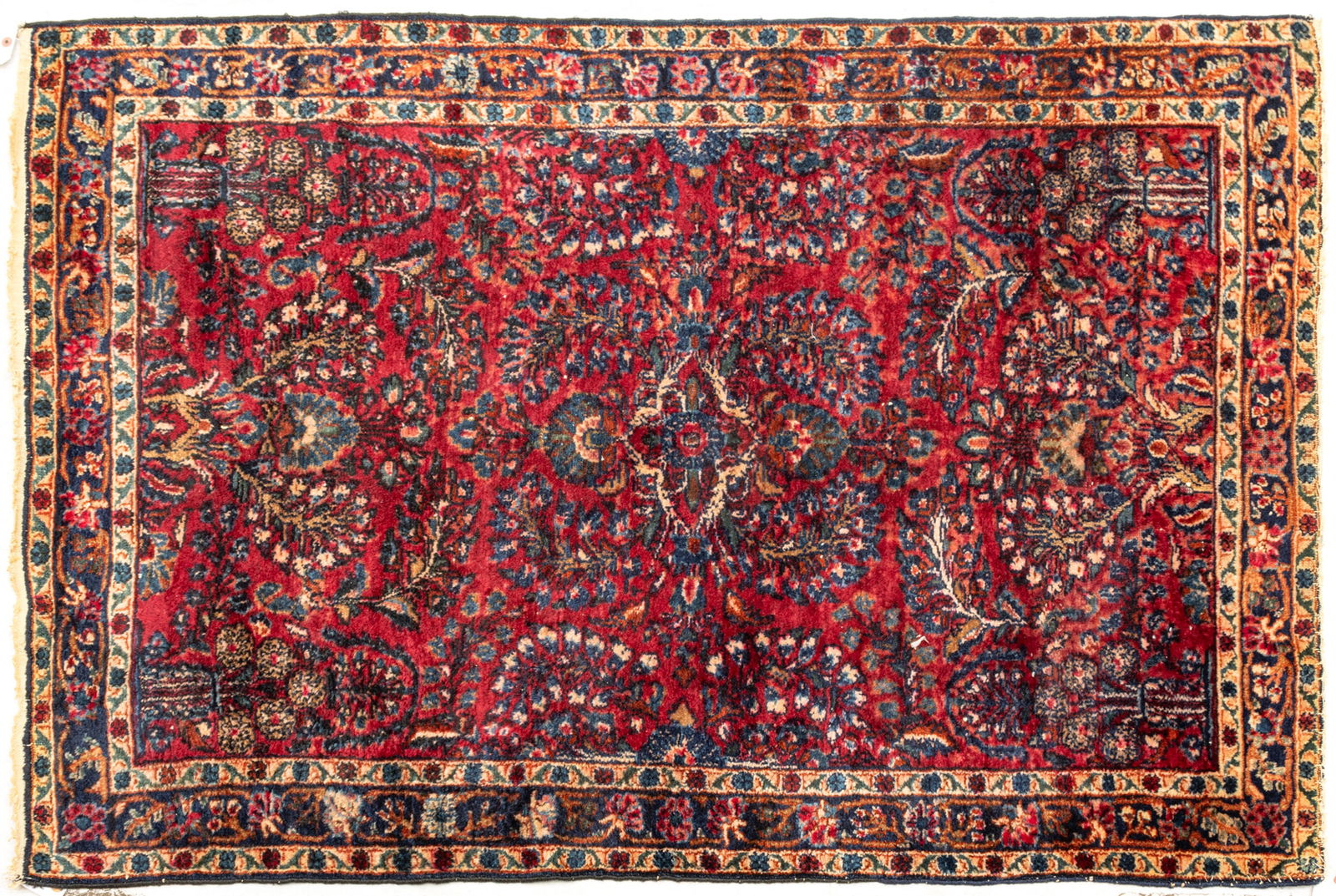 Persian Lilihan Hand Woven Wool Rug Ca. 1930's, W 3' 6'' L 5' 1'' (1 of 4)