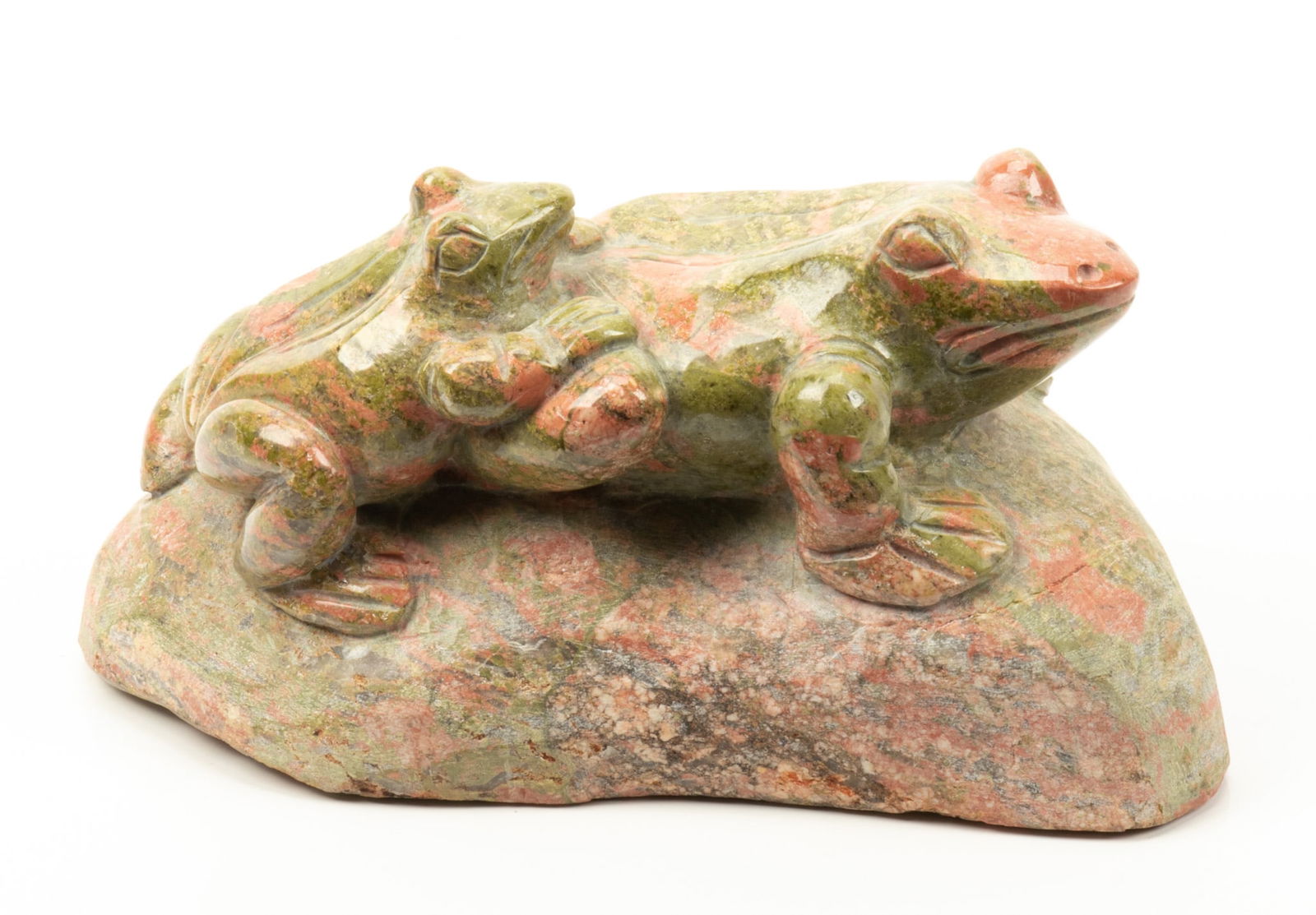Unikite Stone Carved Frogs, L 6" (1 of 5)