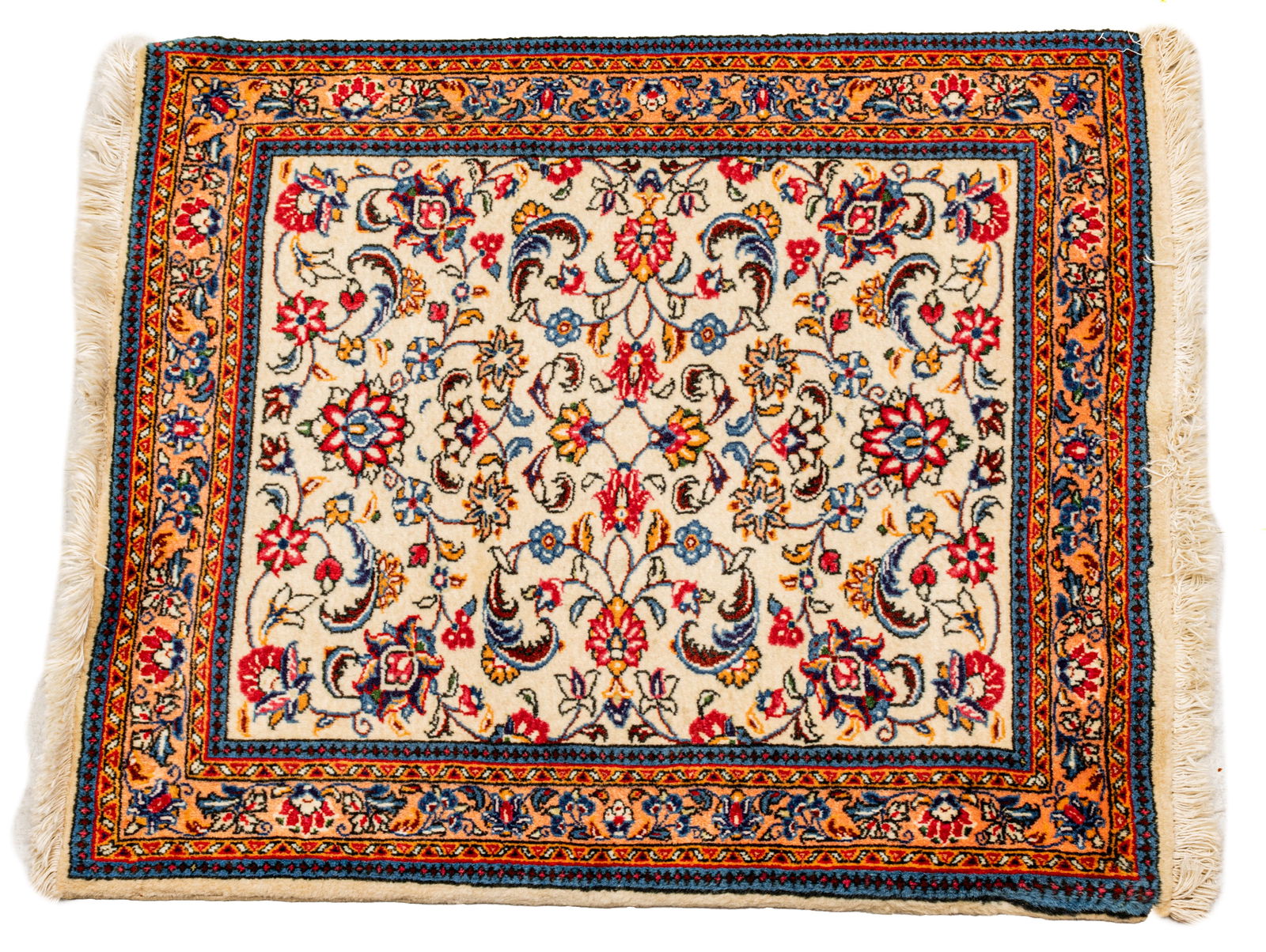 Persian Handwoven Wool Mat, Ca. 1970s, W 2' 3.5'' L 2' 8.5'' (1 of 3)