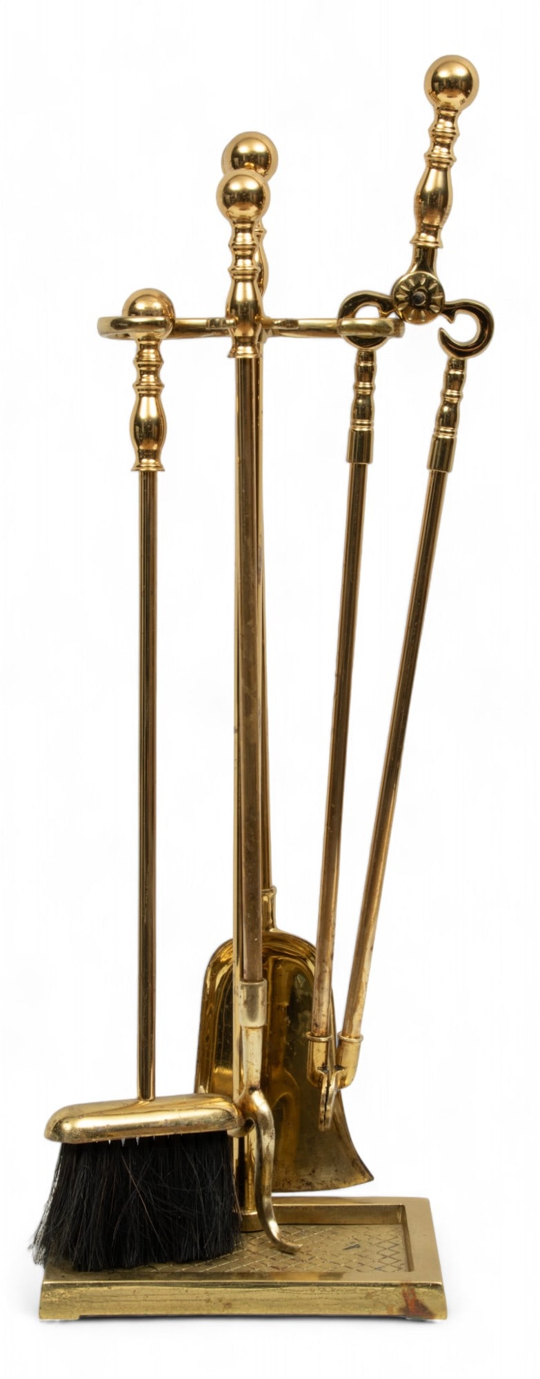 Brass Fireplace Tools, Ca. 1950, H 29" 5 pcs (1 of 6)