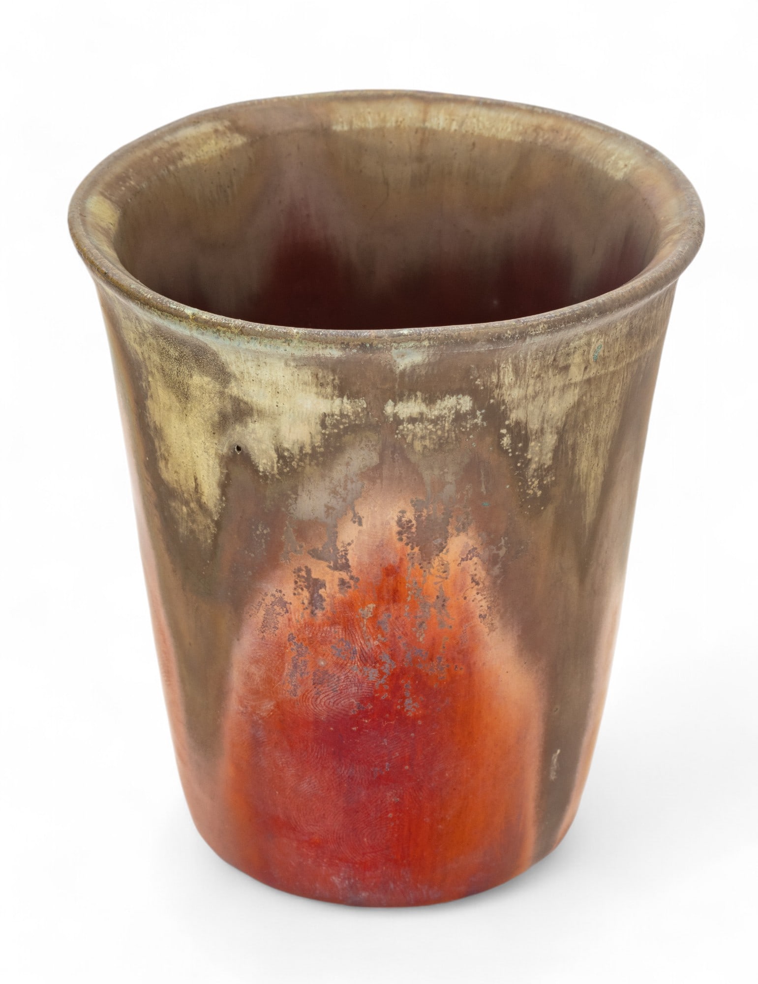 Attributed to Ira & Ella Peters (fl. 1966-1980) for Pewabic Pottery (Detroit) Iridescent Glaze Vase, (1 of 7)