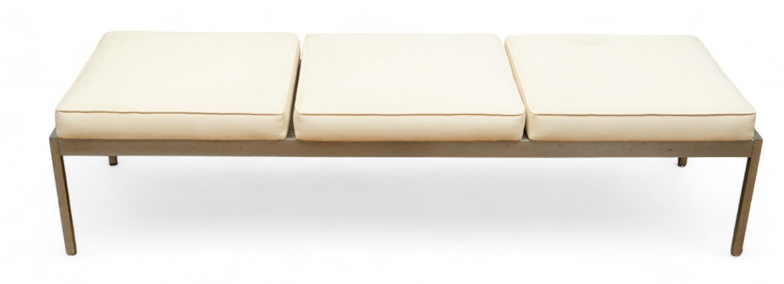 Steelcase (Michigan) Steel Three-seat Bench, Ca. 1970s, H 17" L 70" Depth 20" (1 of 4)