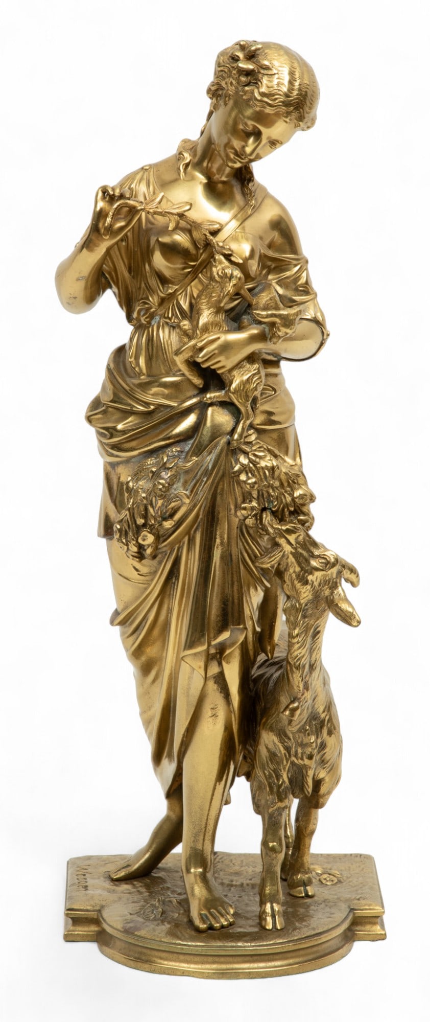 Arthur Waagen (German, 1833-1898) Mercury Gilded Bronze Sculpture, 19th C., H 15.5" W 5.5" Depth 5" (1 of 6)