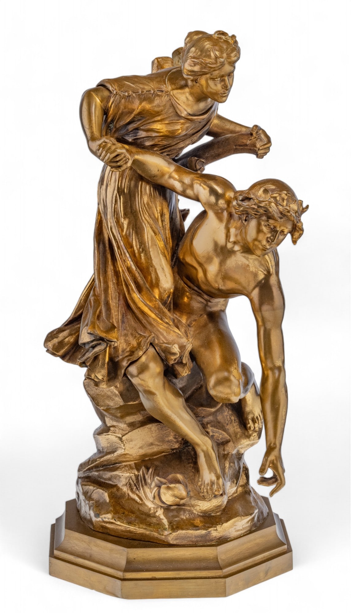 Louis-Albert LeFeuvre (French, 1845-1924) Doré Bronze Allegorical Sculpture, Ca. 1900, H 21.5" (1 of 11)
