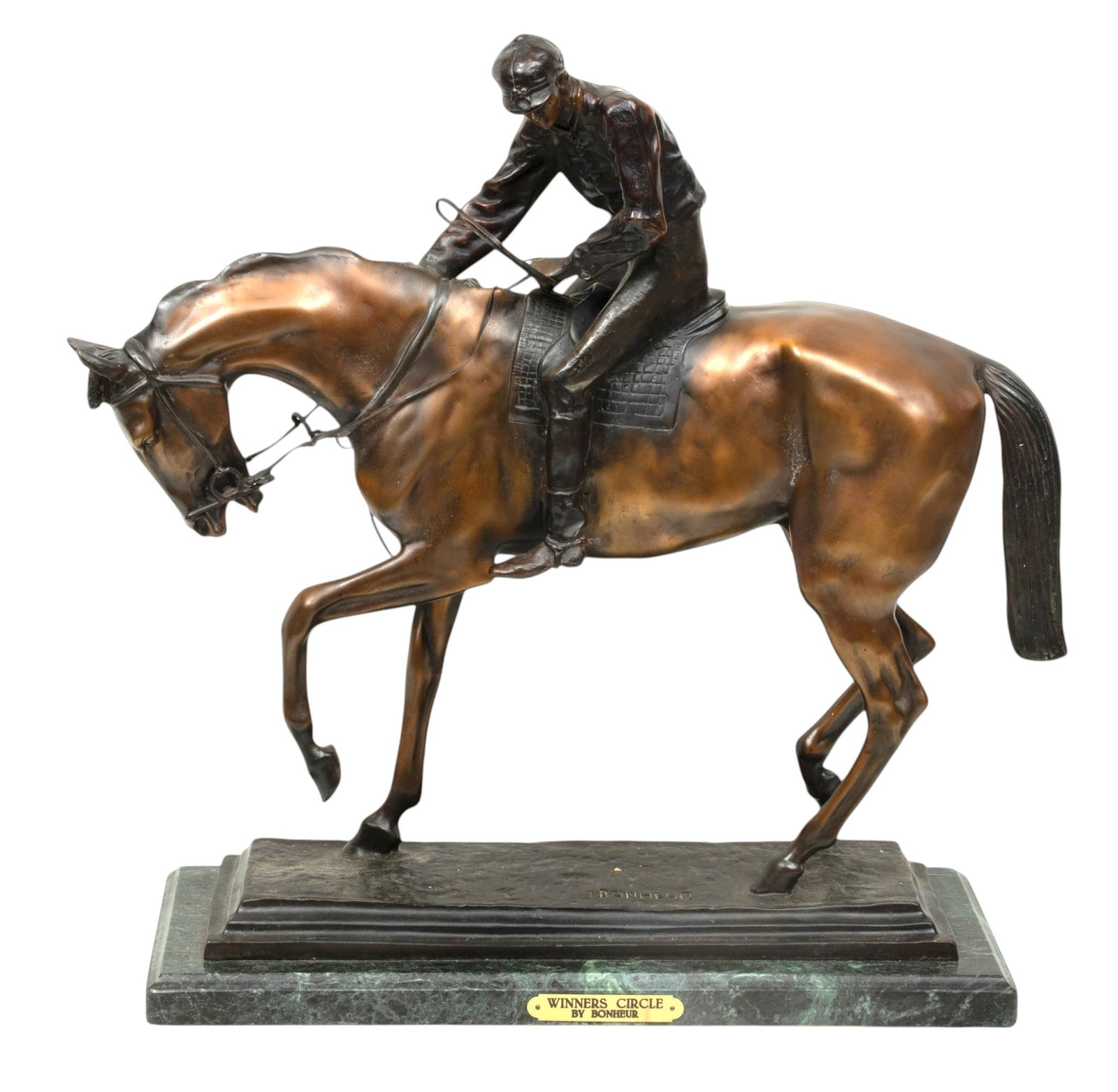 After Isidore Bonheur Bronze Sculpture Ca. 20th C., "Winners Circle", H 21" L 23" Depth 6" (1 of 6)