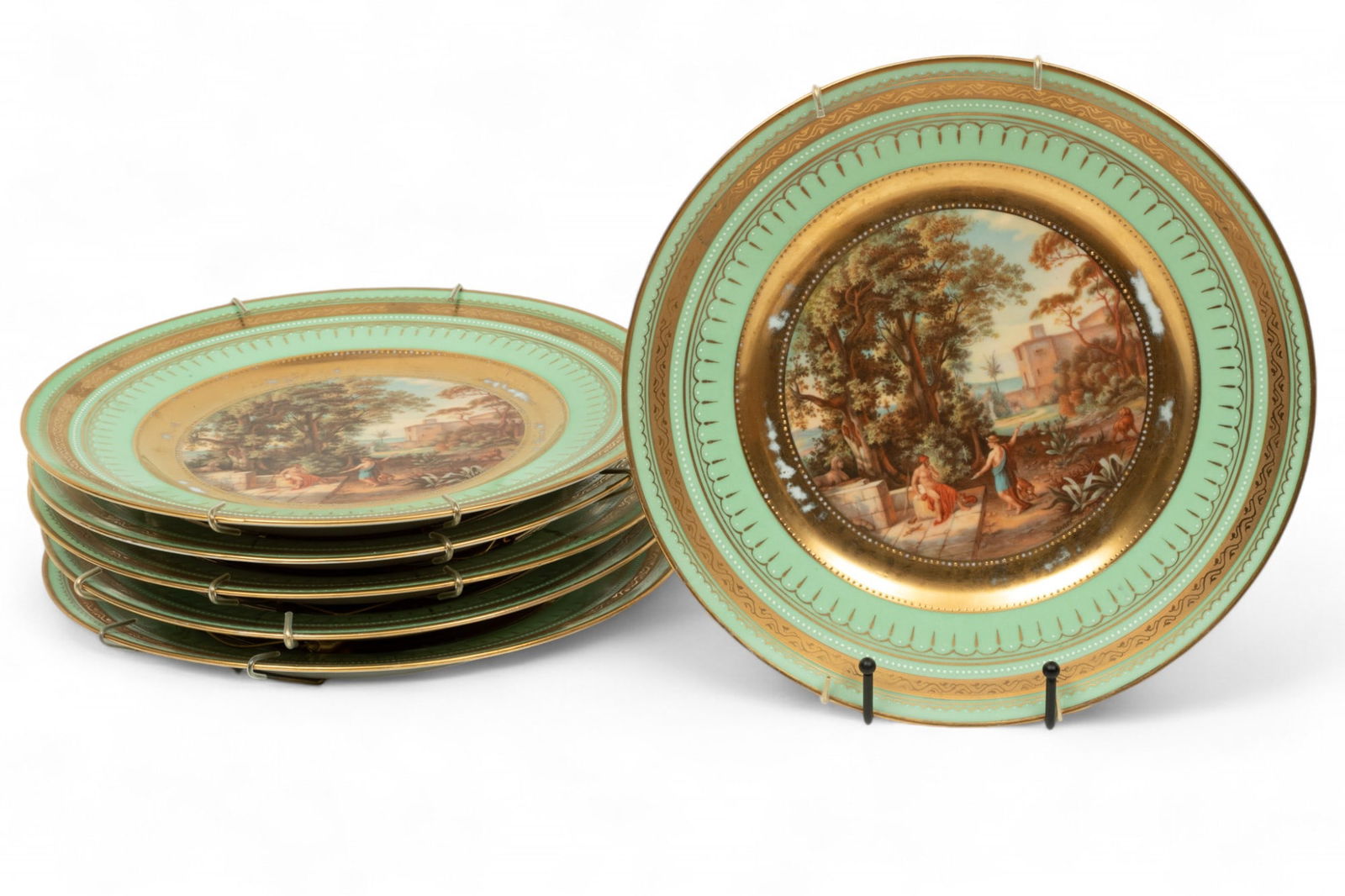 Royal Vienna (Austria) Homer's Odyssey Gilded Porcelain Plates, Dia. 11" 6 pcs (1 of 7)