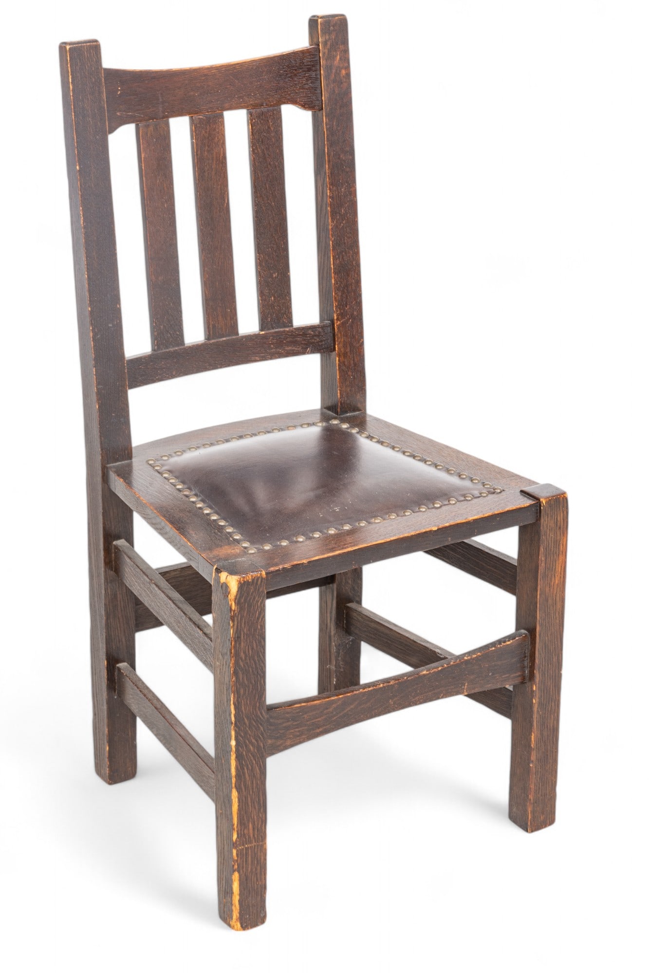 Stickley Bros. Co. (American) Mission Period Oak Side Chair, Ca. 1900, H 37.5" W 16" Depth 16.5" (1 of 8)